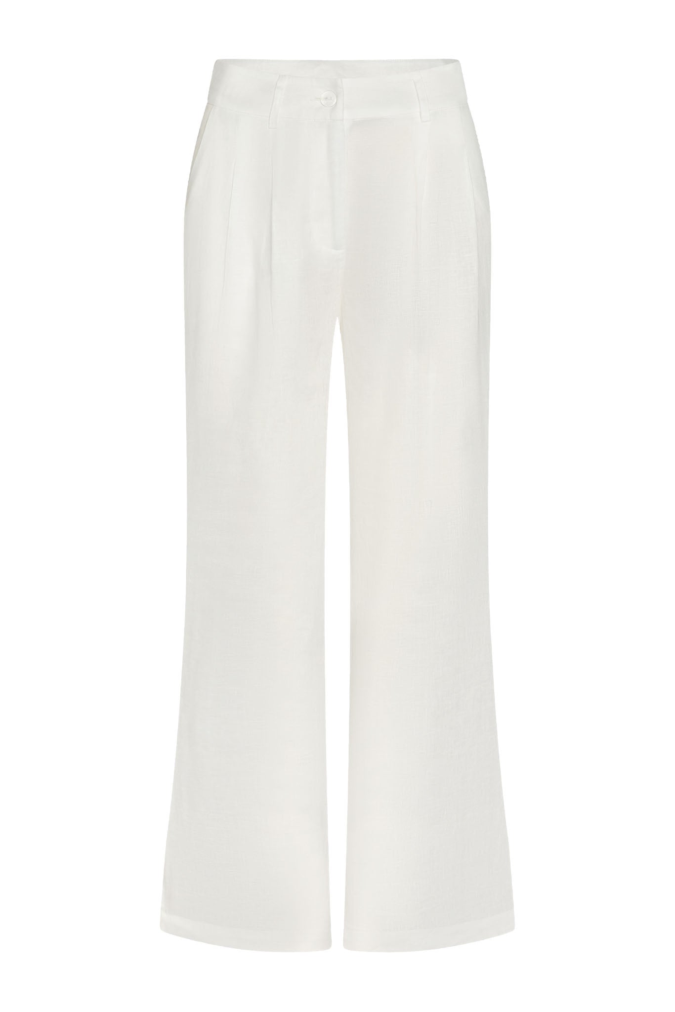 Casablanca Pants Long - White Linen