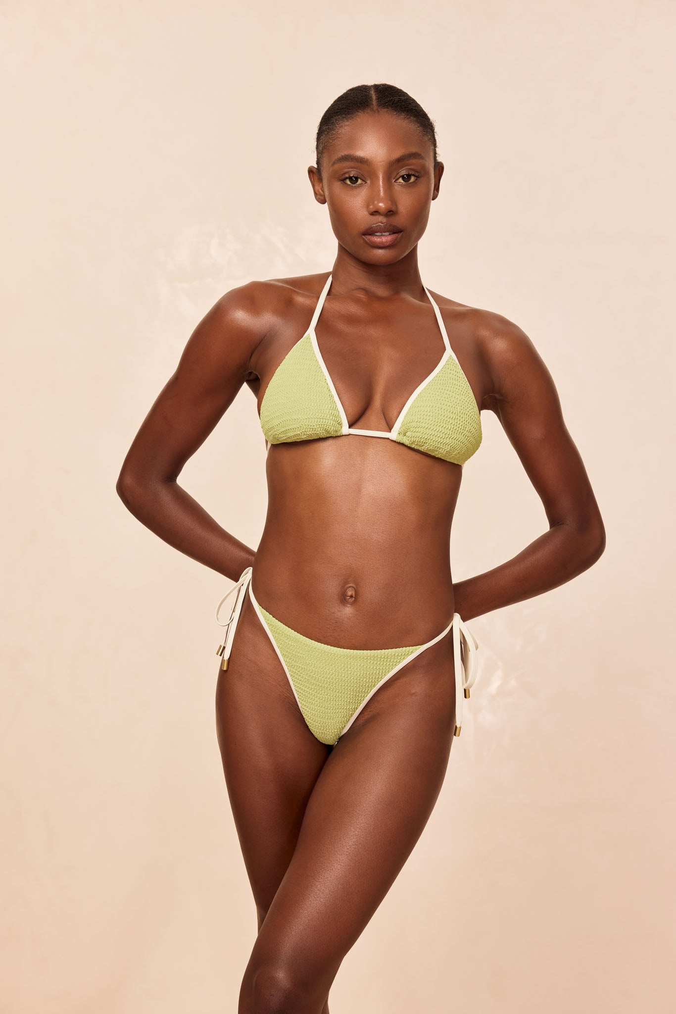 Palma Thong - Avocado/Ivory Crinkle