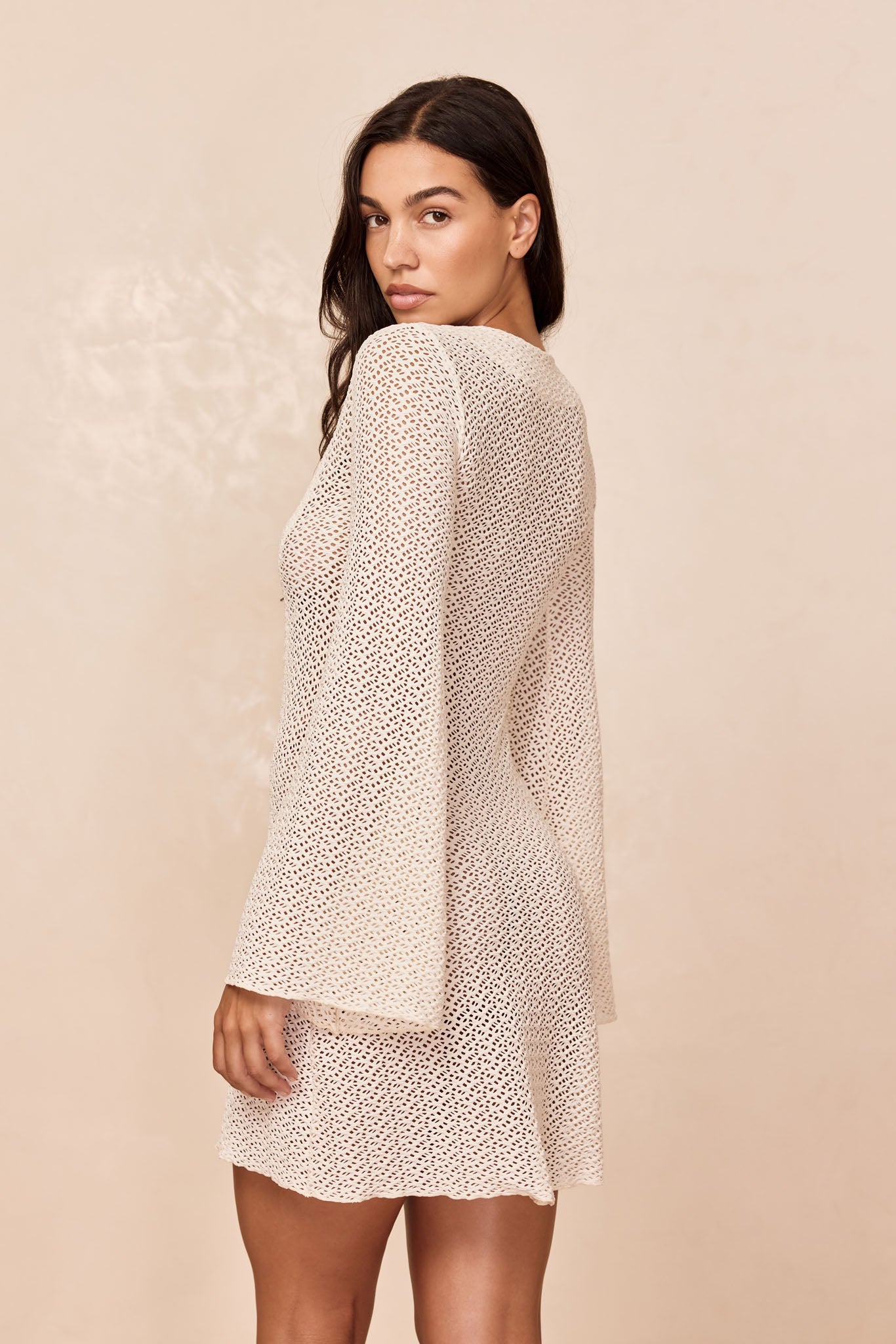 Montego Mini Dress - Ivory Crochet