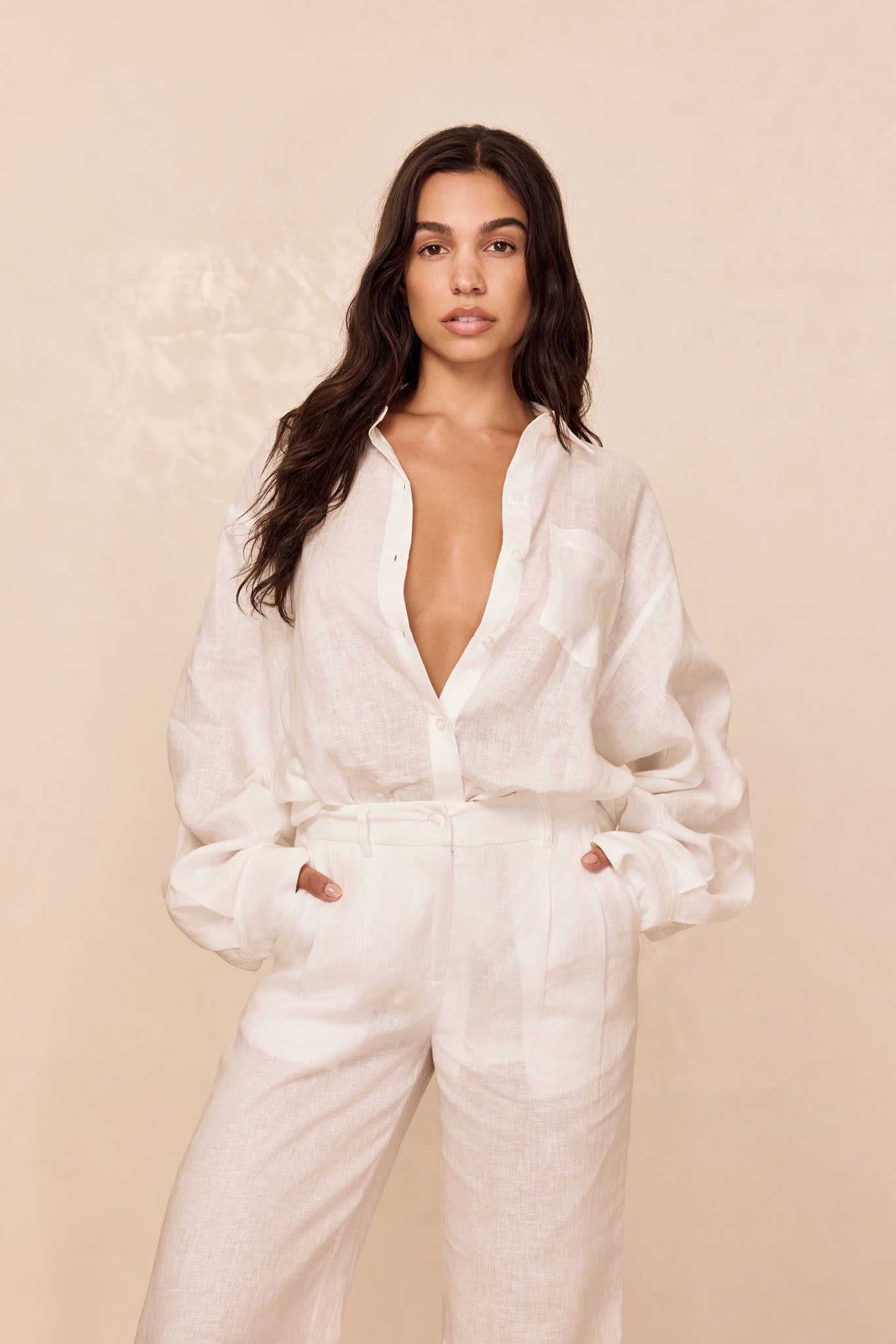 La Jolla Linen Shirt - White Linen