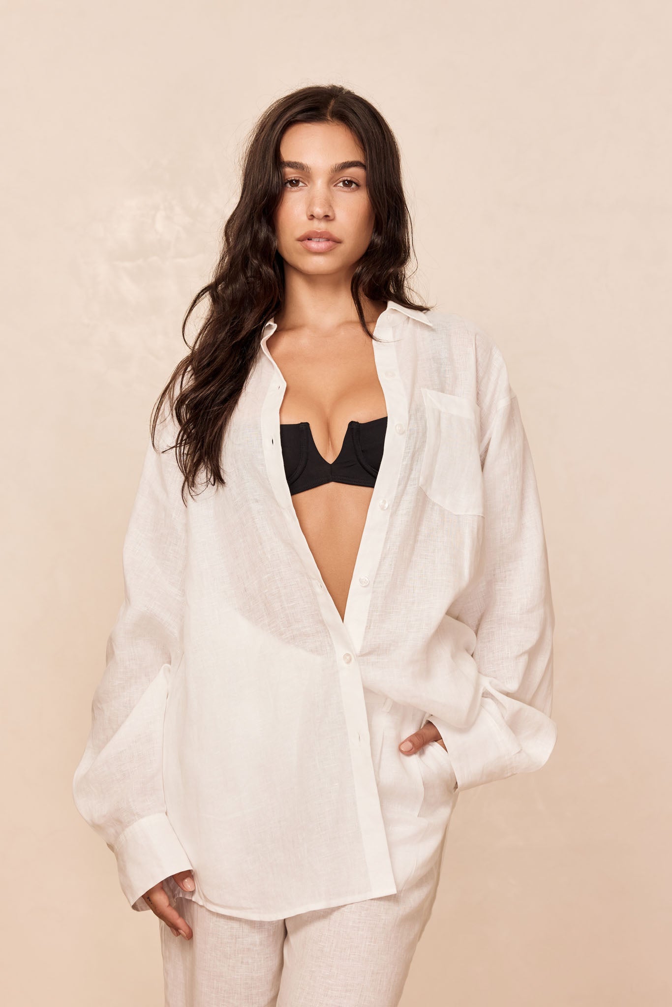 La Jolla Linen Shirt - White Linen