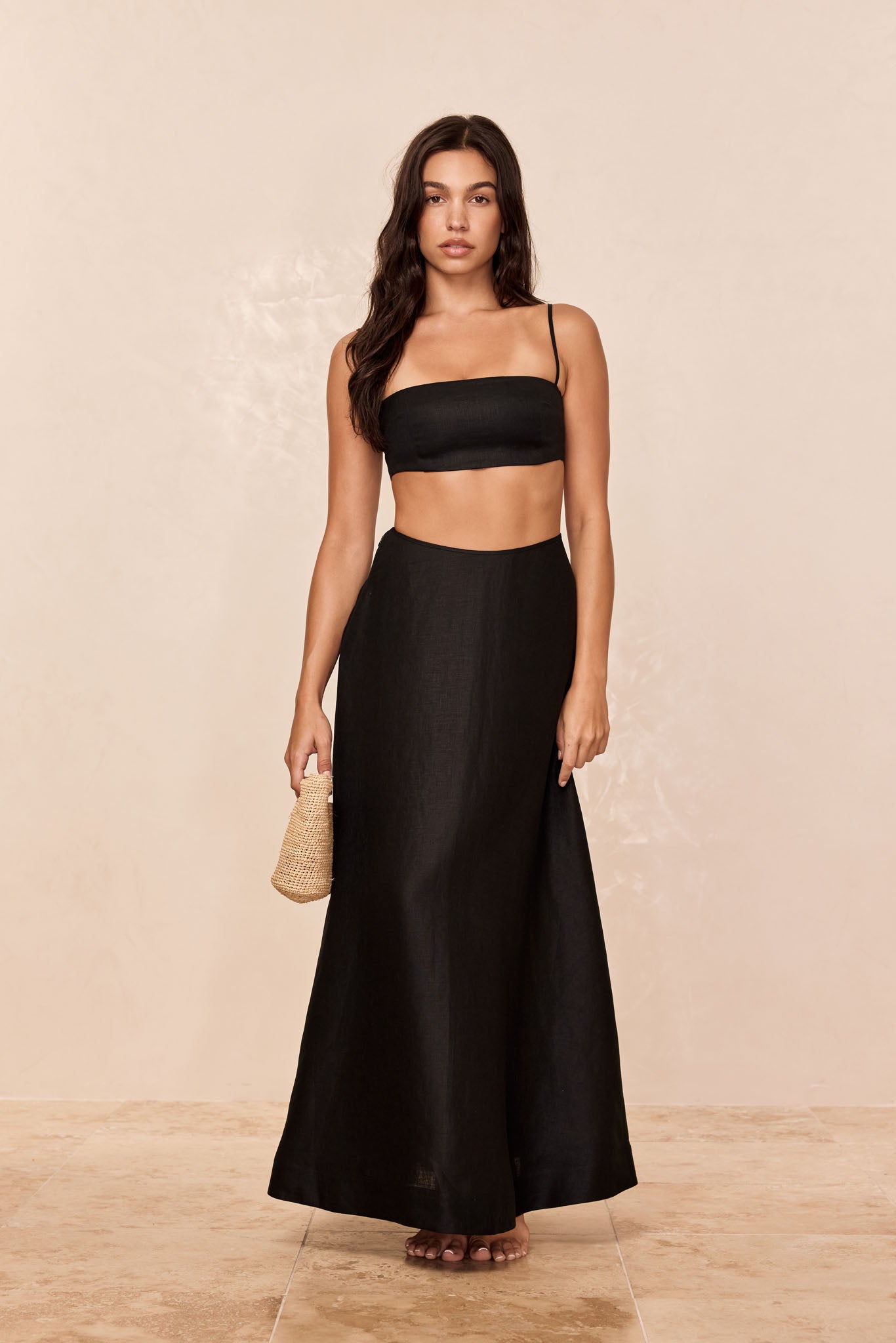 San Diego Skirt - Black Linen