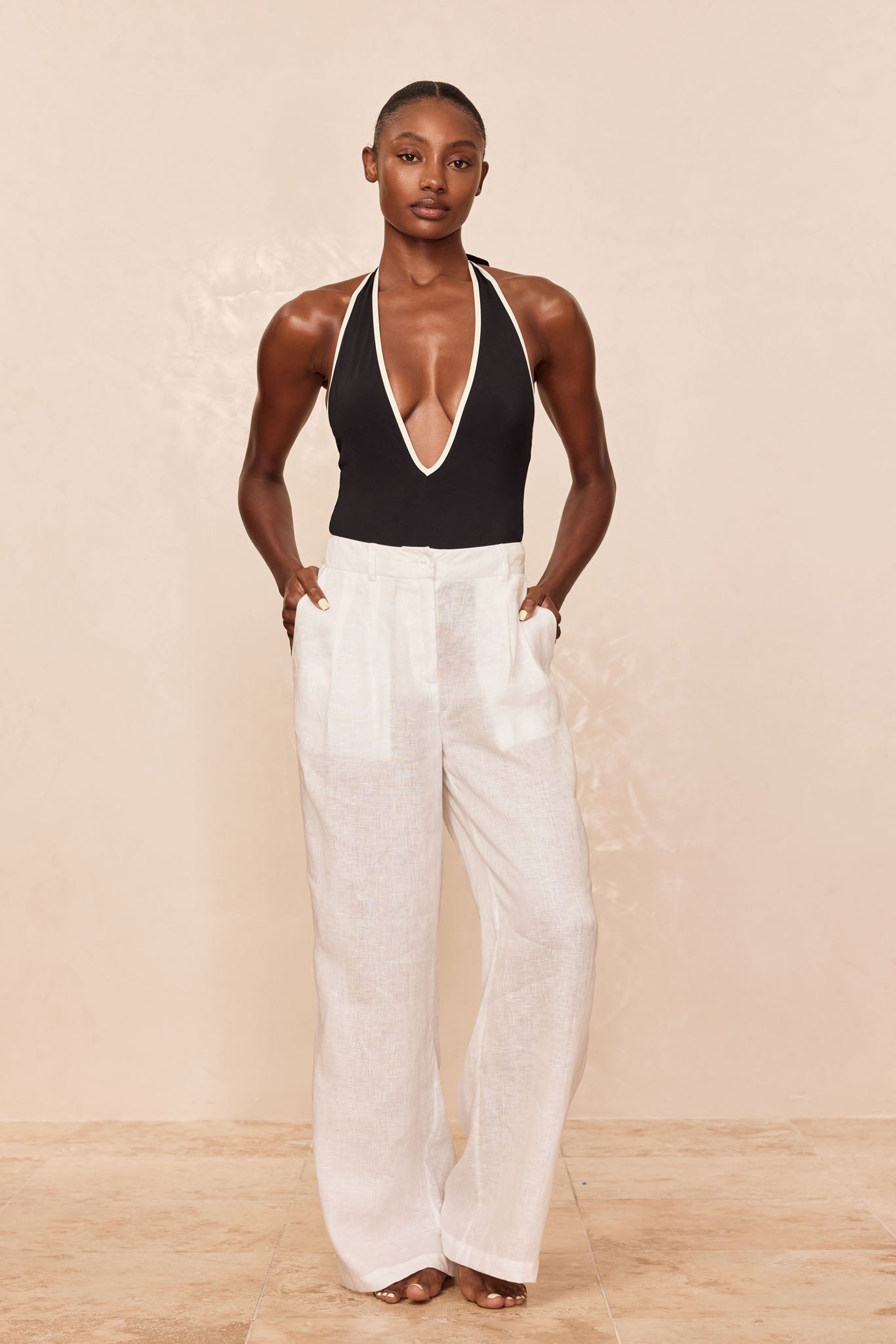 Casablanca Pants - White Linen