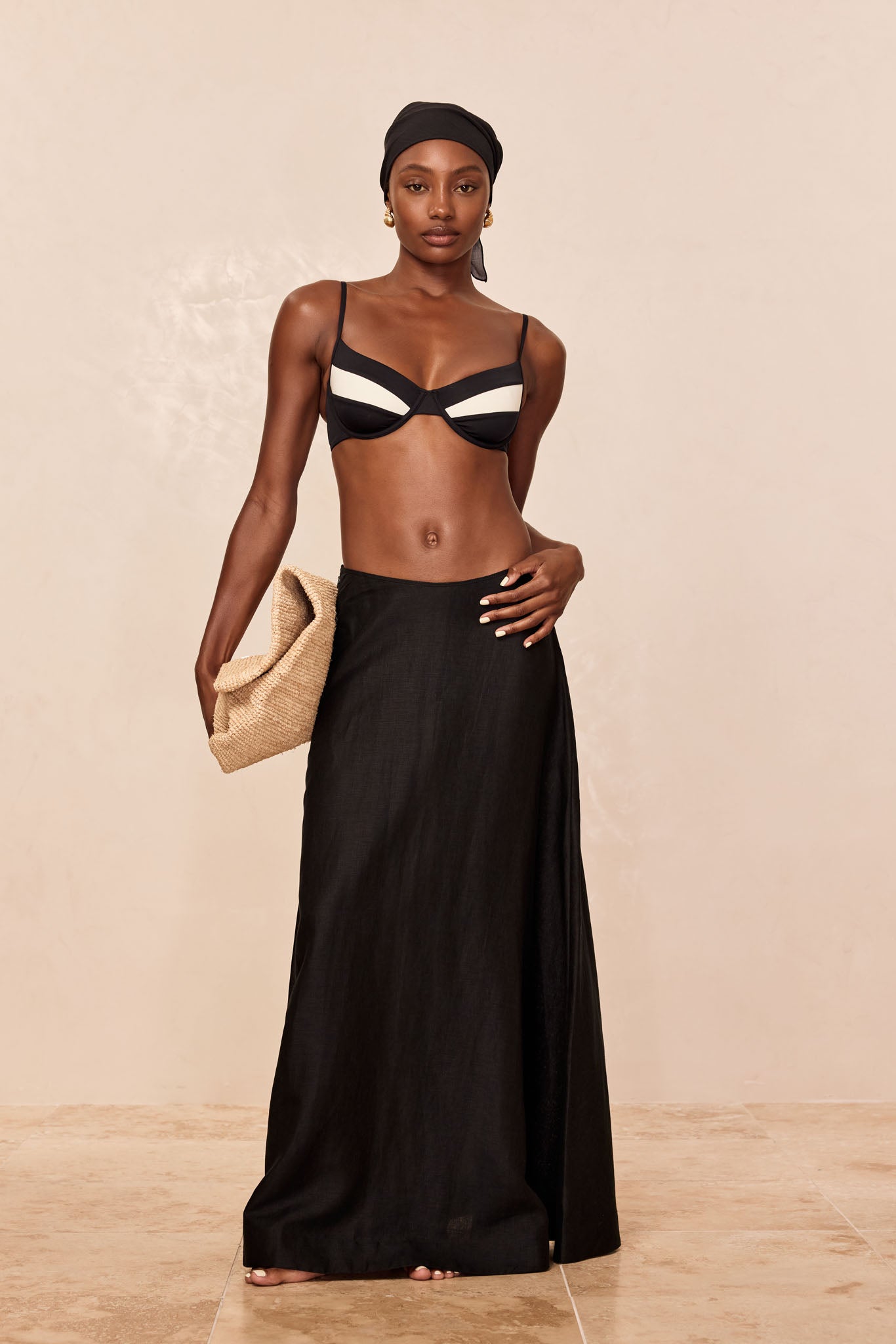 San Diego Skirt - Black Linen