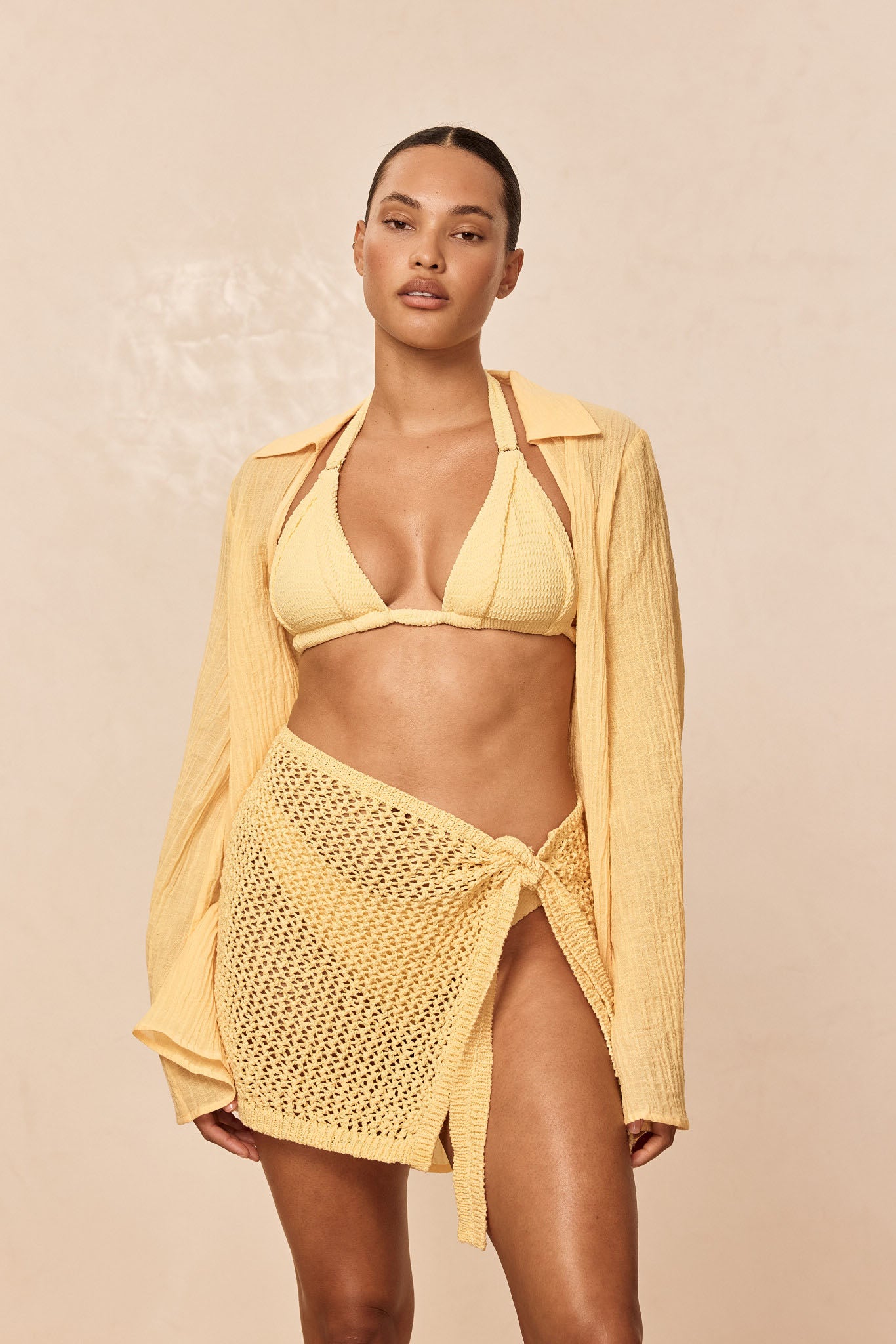 Grenada Tunic - Honey Crinkle Linen