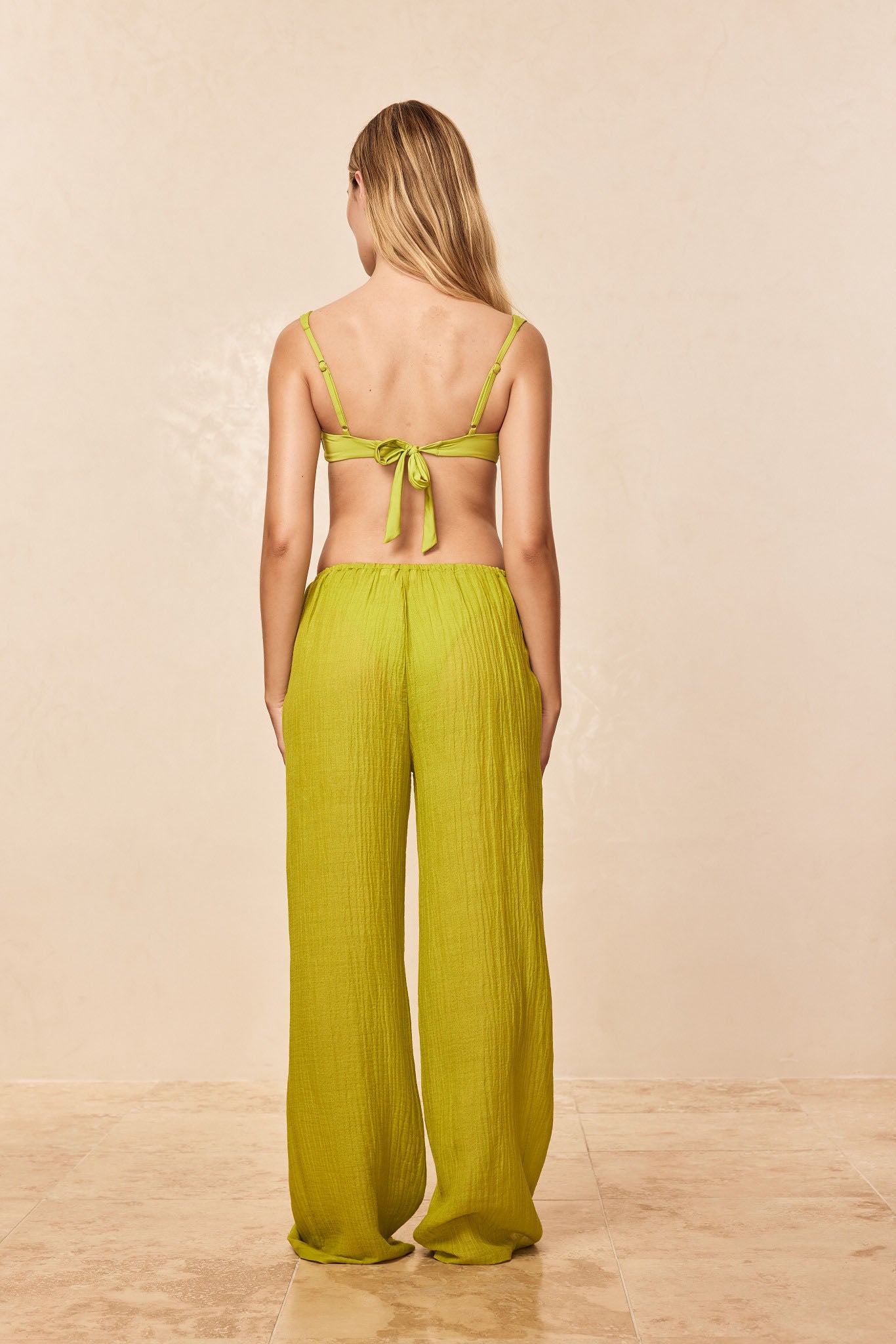 Belize Pant - Apple Crinkle Linen