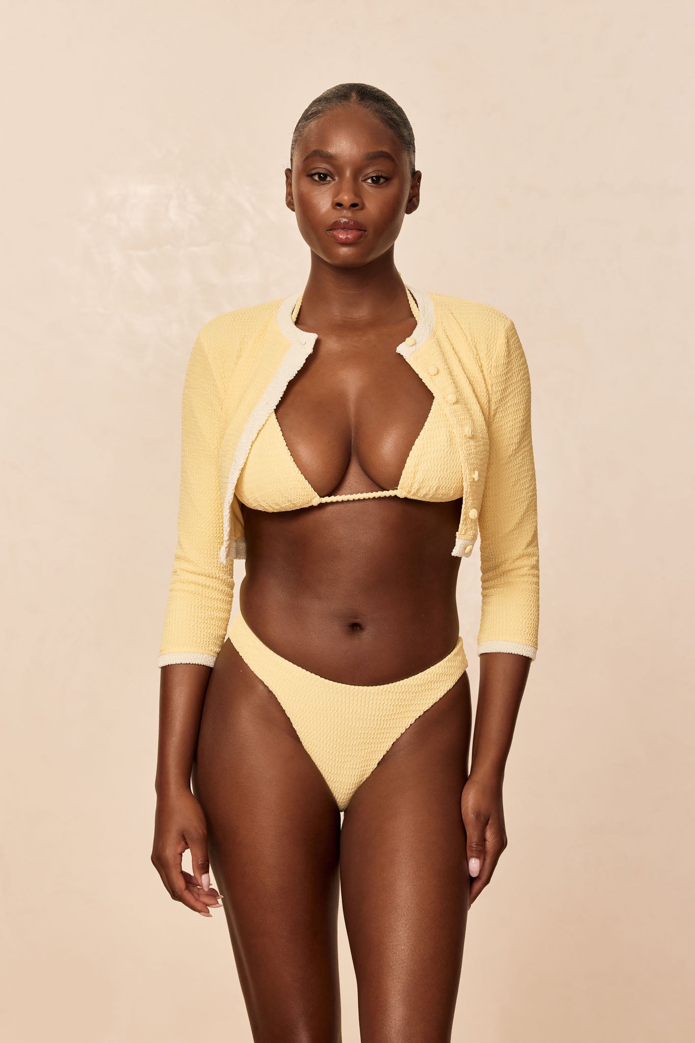 Crete Swim Cardigan - Honey Crinkle