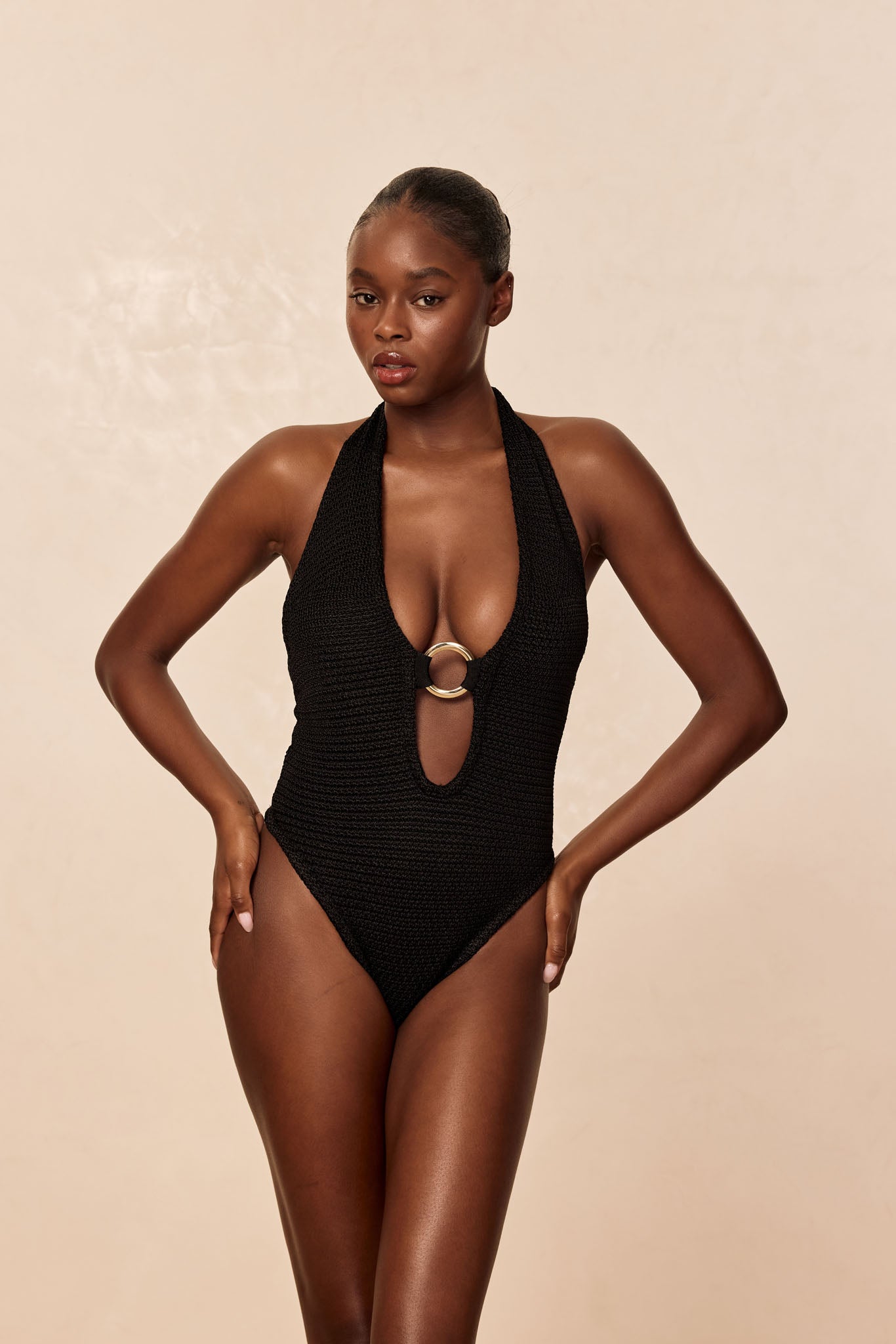 Montego Bodysuit - Black Treble Knit