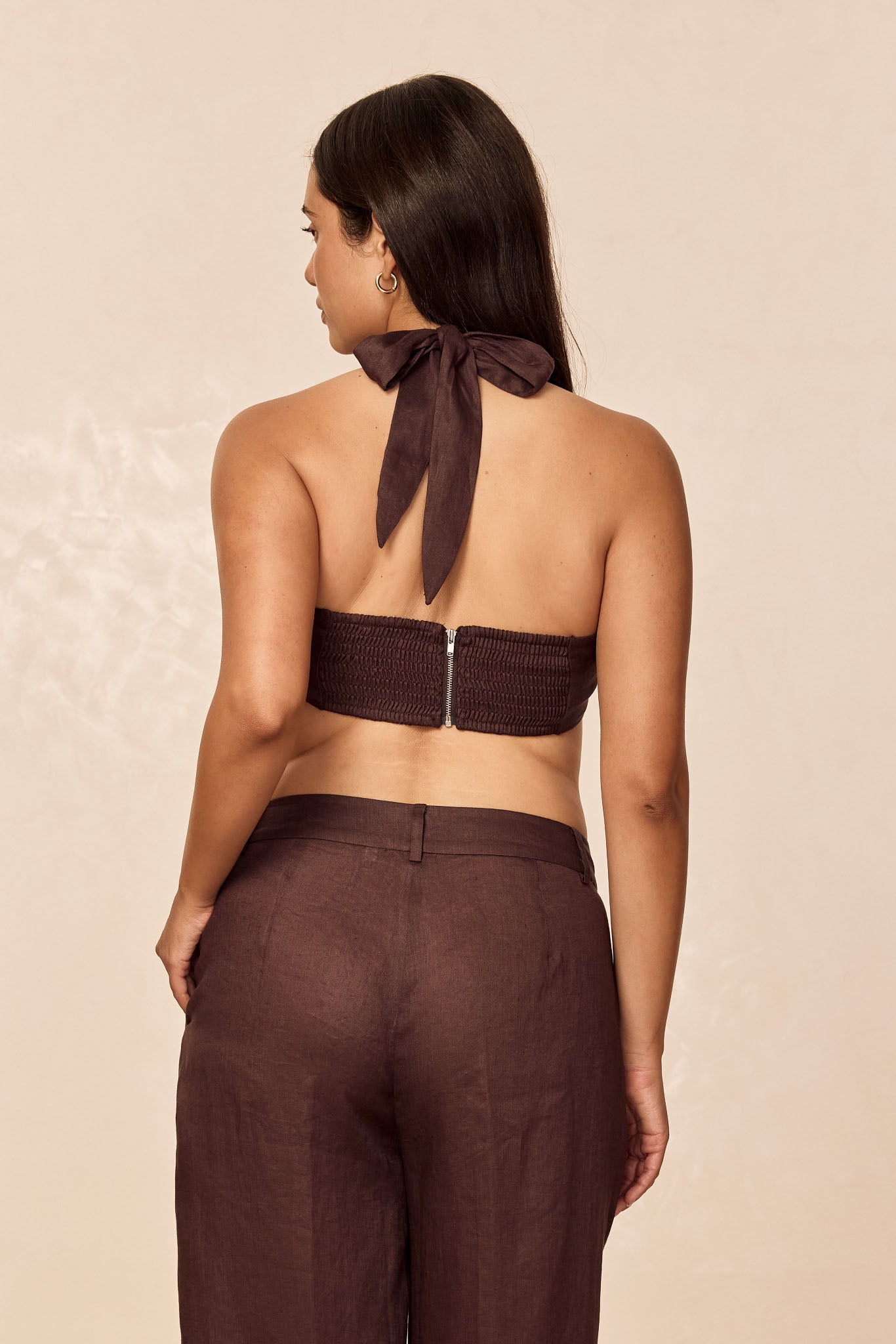 Montserrat Top - Espresso Linen