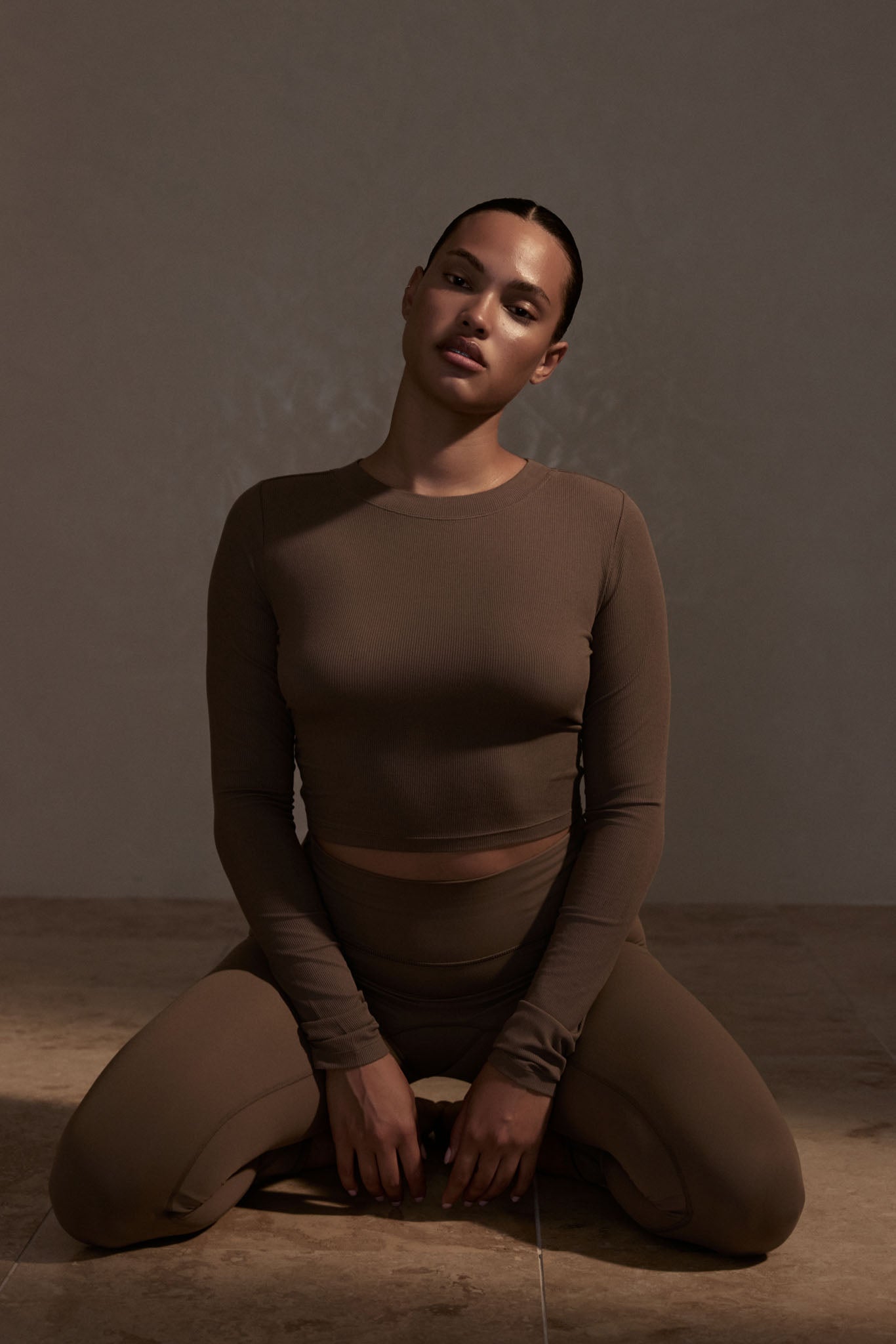 Hayworth Long Sleeve - Stone Lightweight Rib