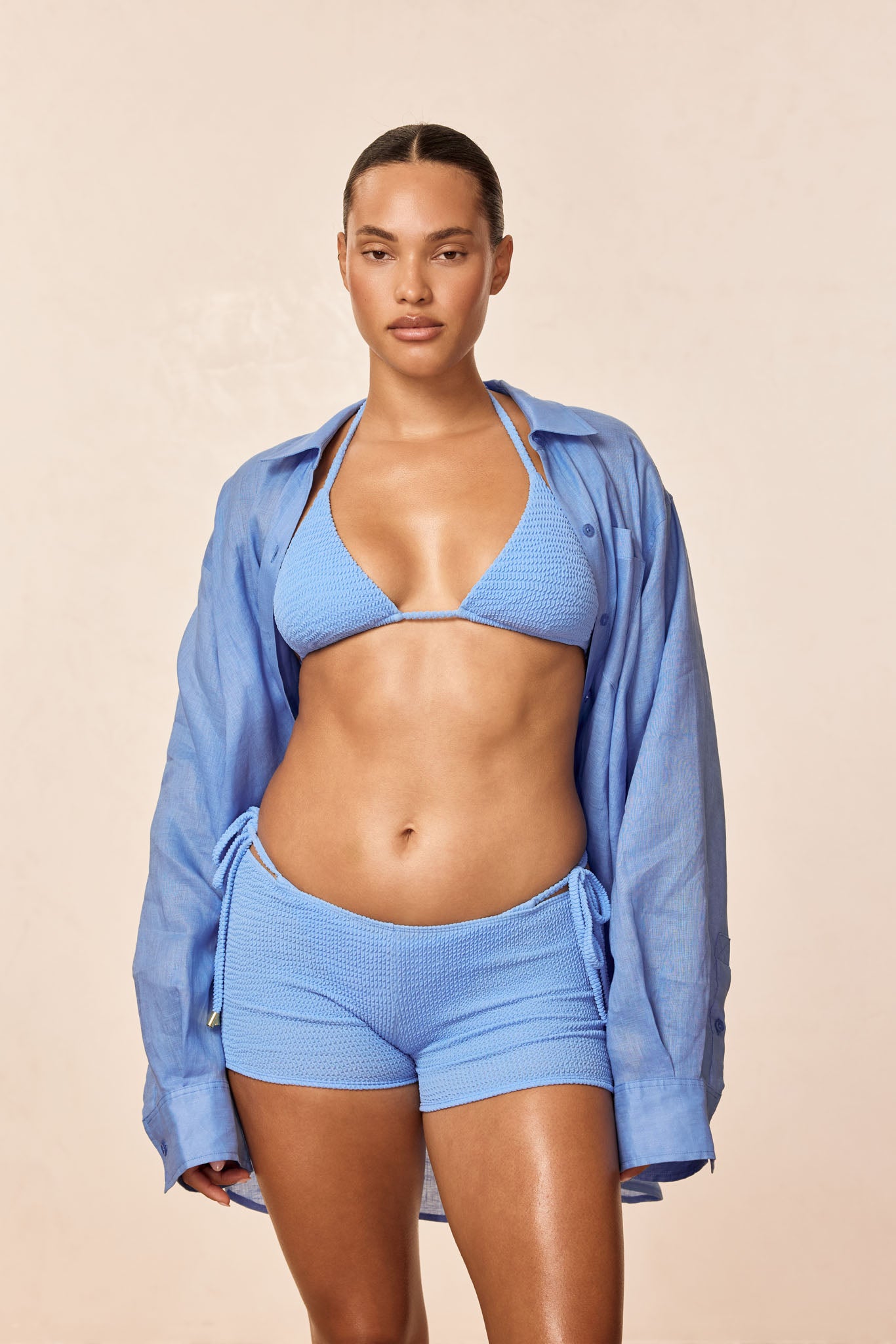 Cali Shorts - Azure Crinkle