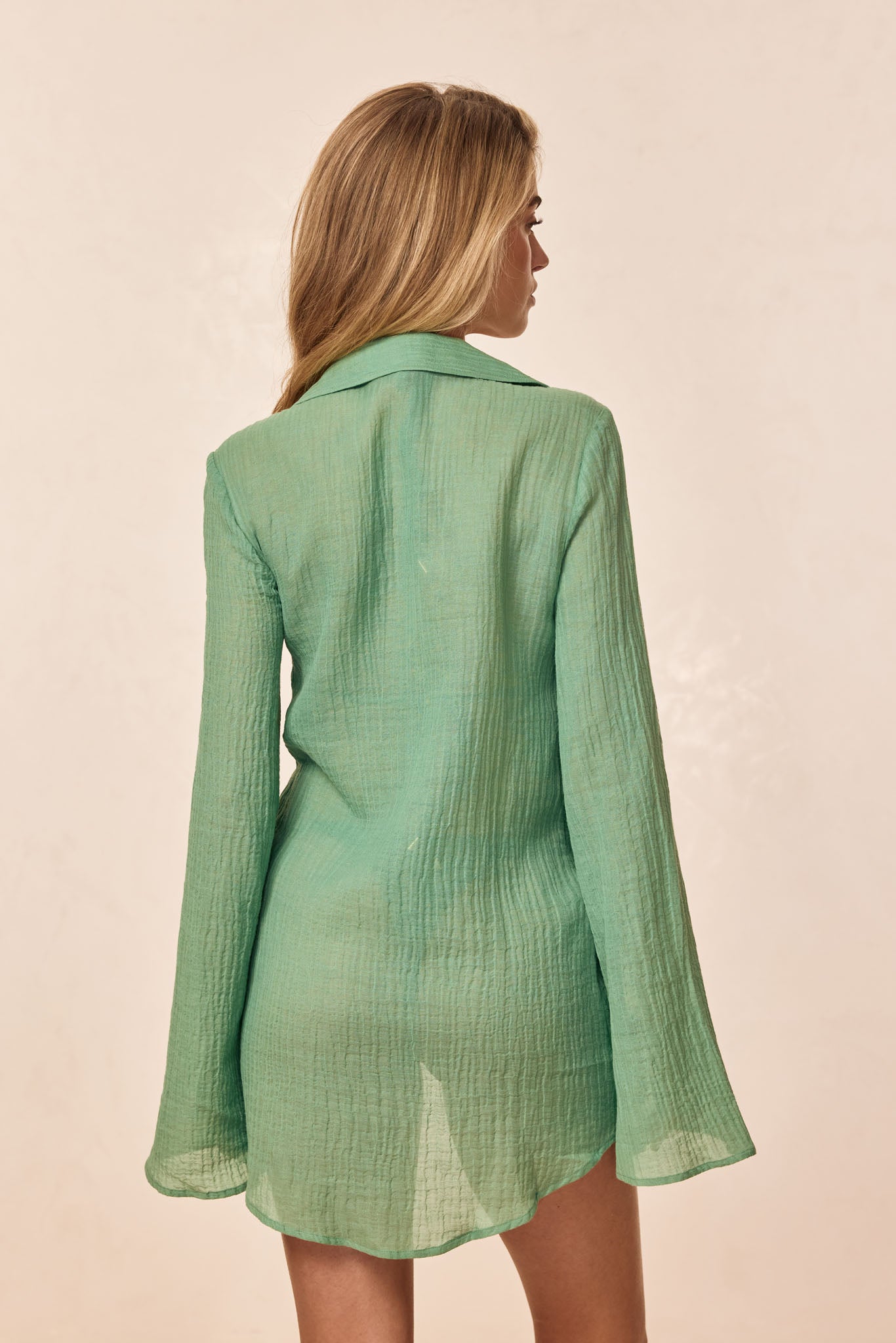 Grenada Tunic - Pond Crinkle Linen