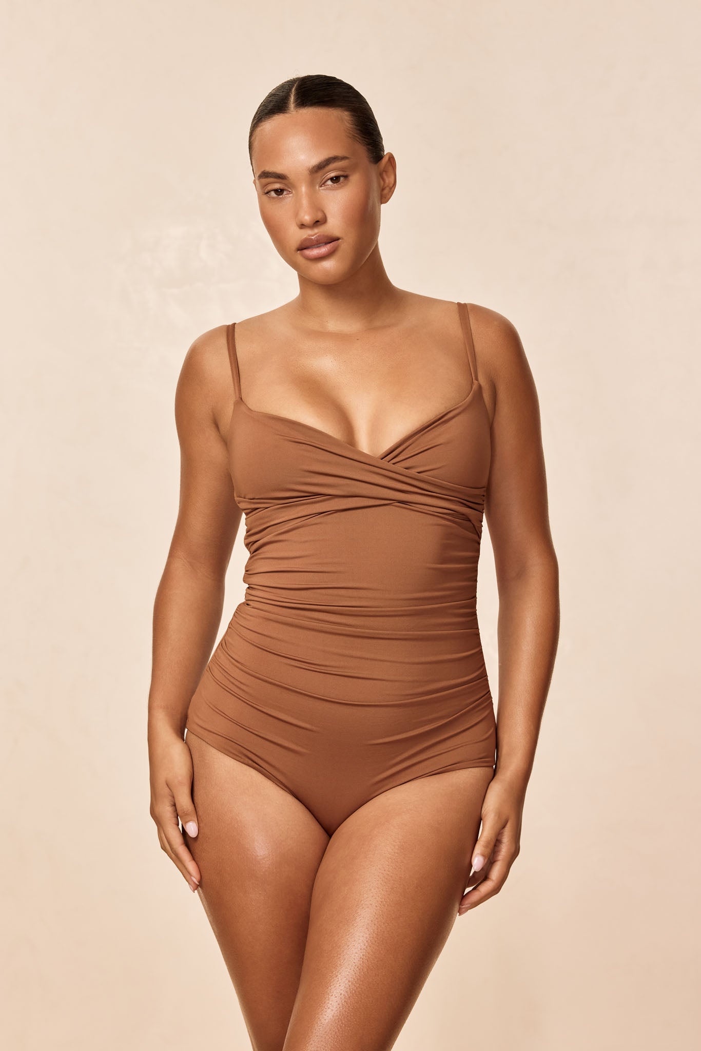 Bordeaux One Piece Full Coverage - Caramel