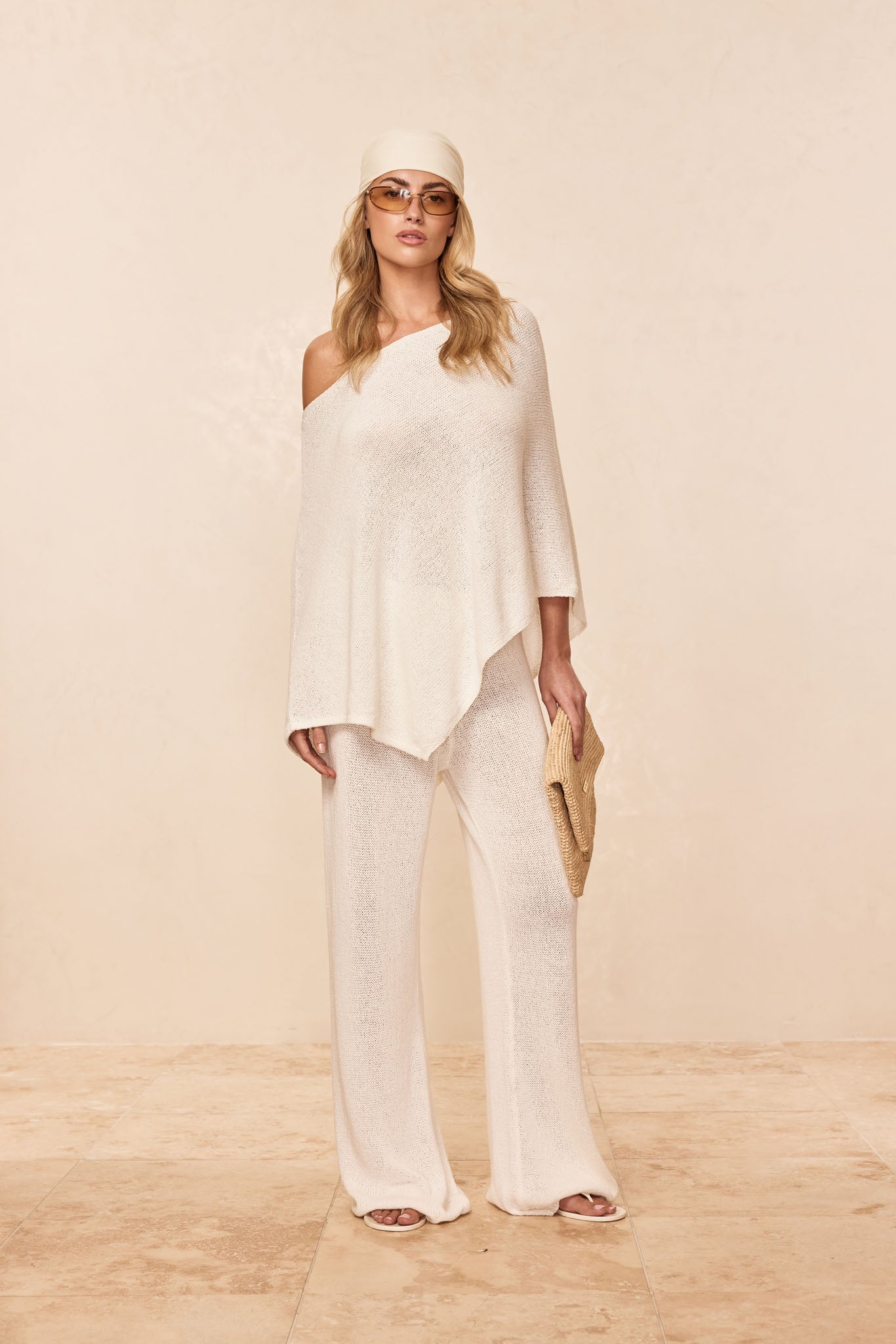 Dominica Poncho Open Knit - Ivory