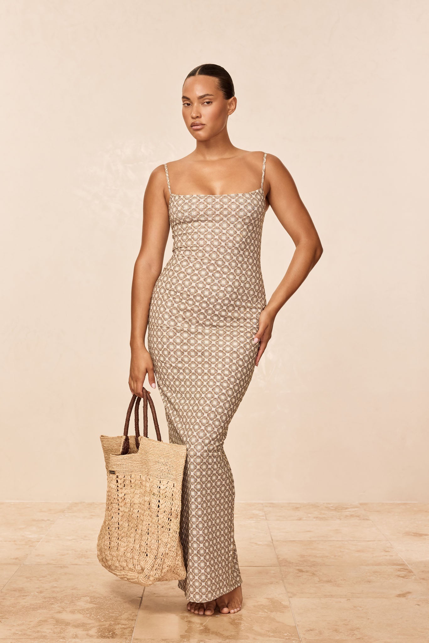 Provence Dress - Tile Geo Mesh
