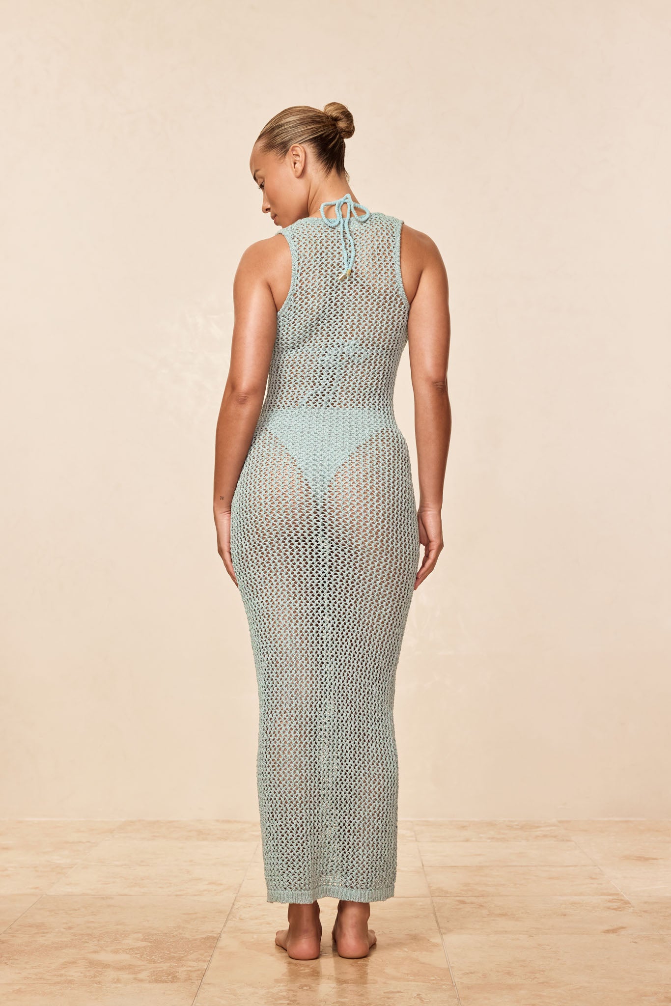Monte Carlo Tie Dress - Light Slate Petit Crochet