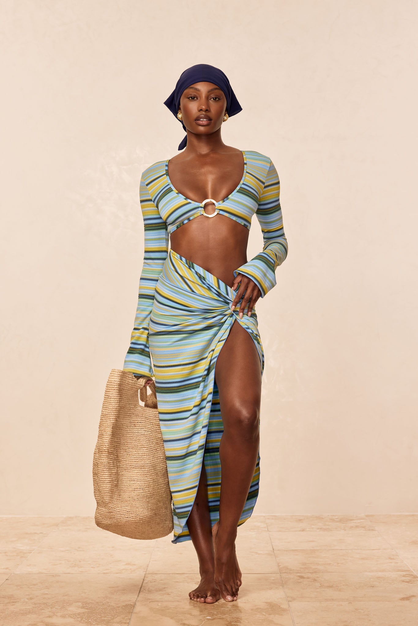 Andros Sarong - Sardinia Stripe Azure