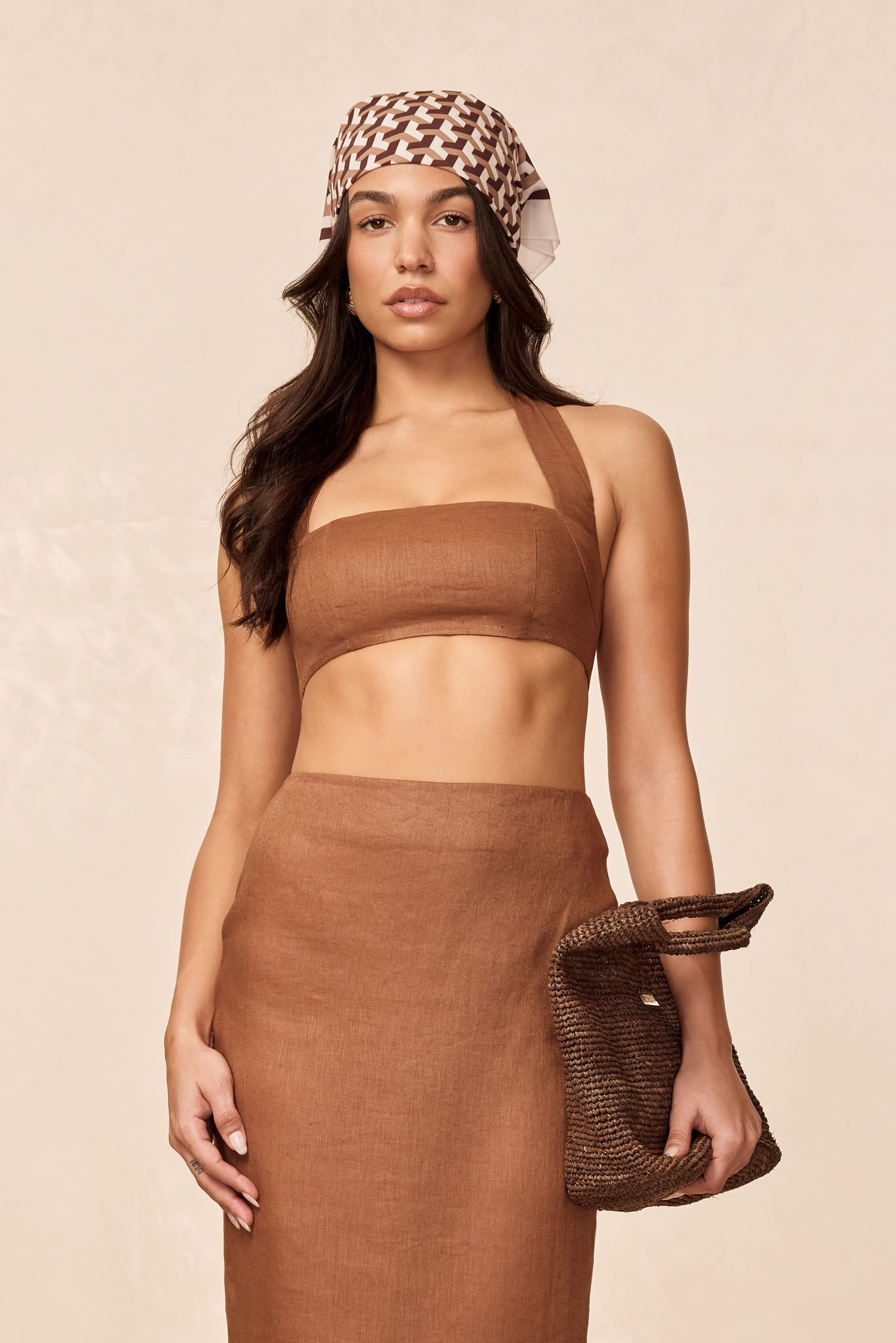 Montserrat Top - Caramel Linen
