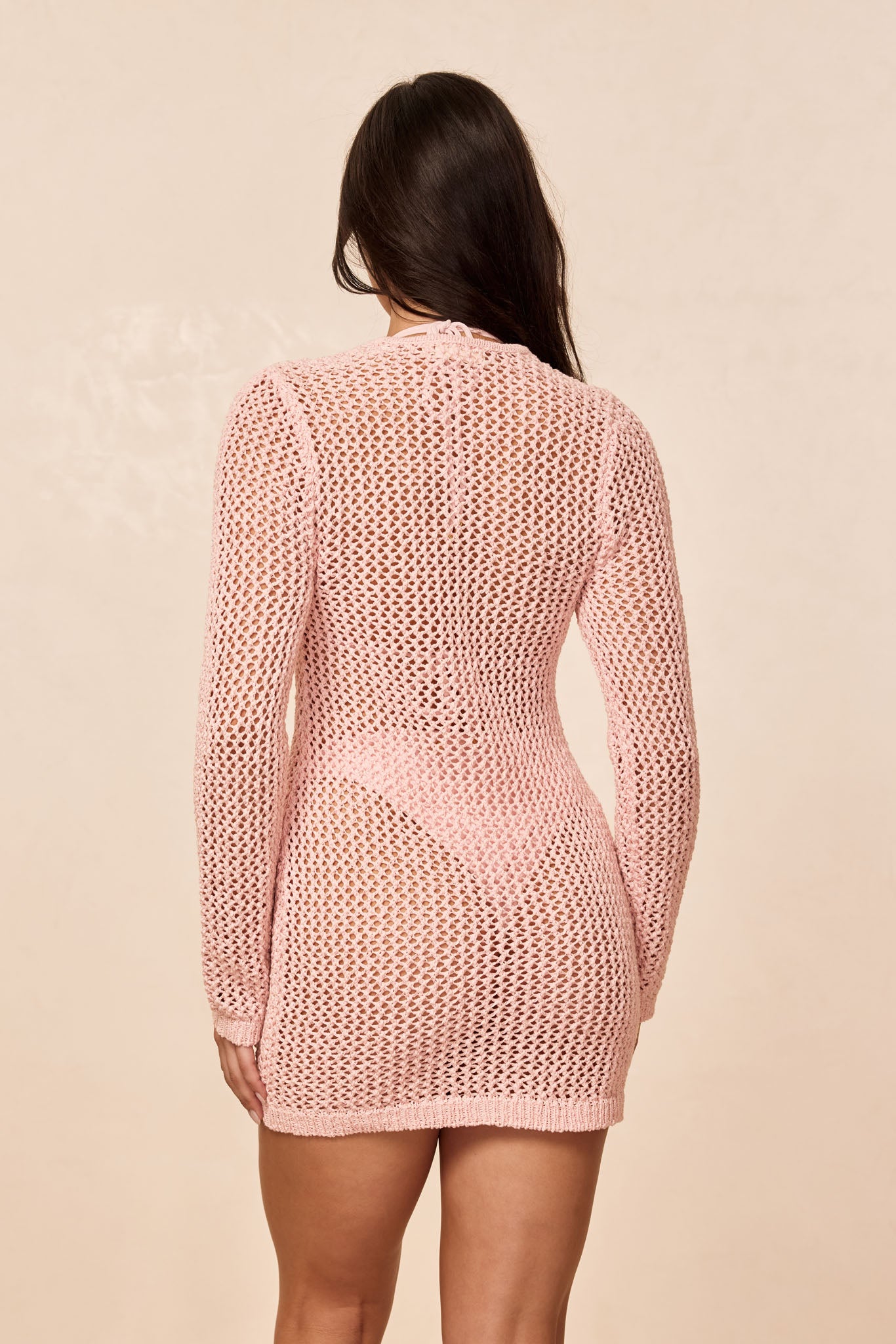 Corossol Mini Dress - Powder Pink Petit Crochet