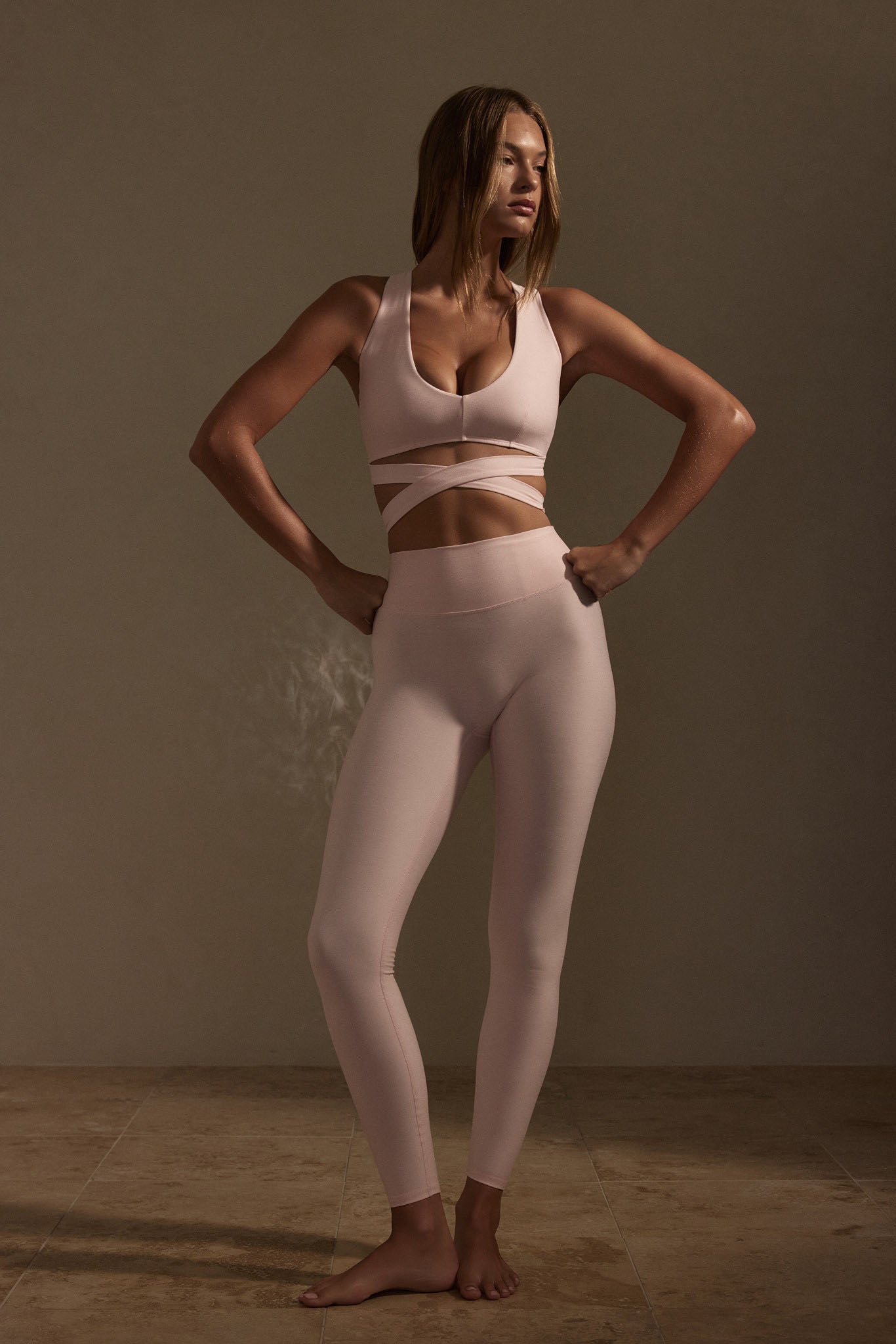 Acadia Legging Long - Heather Powder Pink