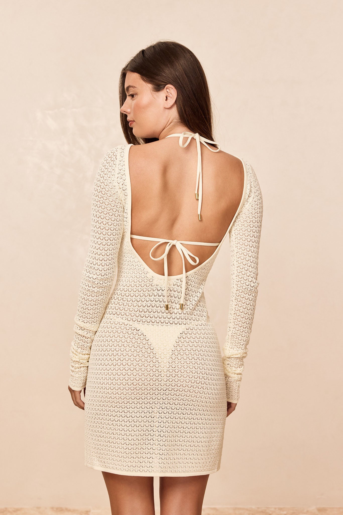 Bodrum Mini Dress - Ivory Lace Crochet