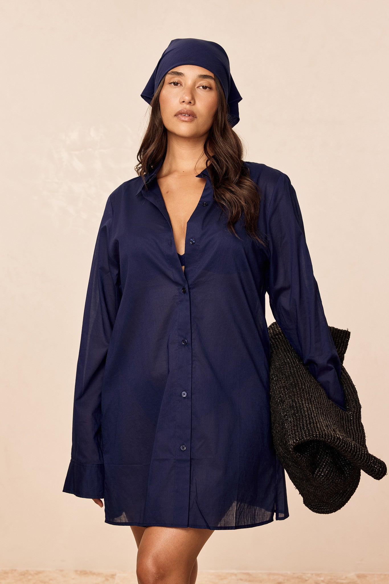 Fiji Tunic - Midnight Cotton Voile