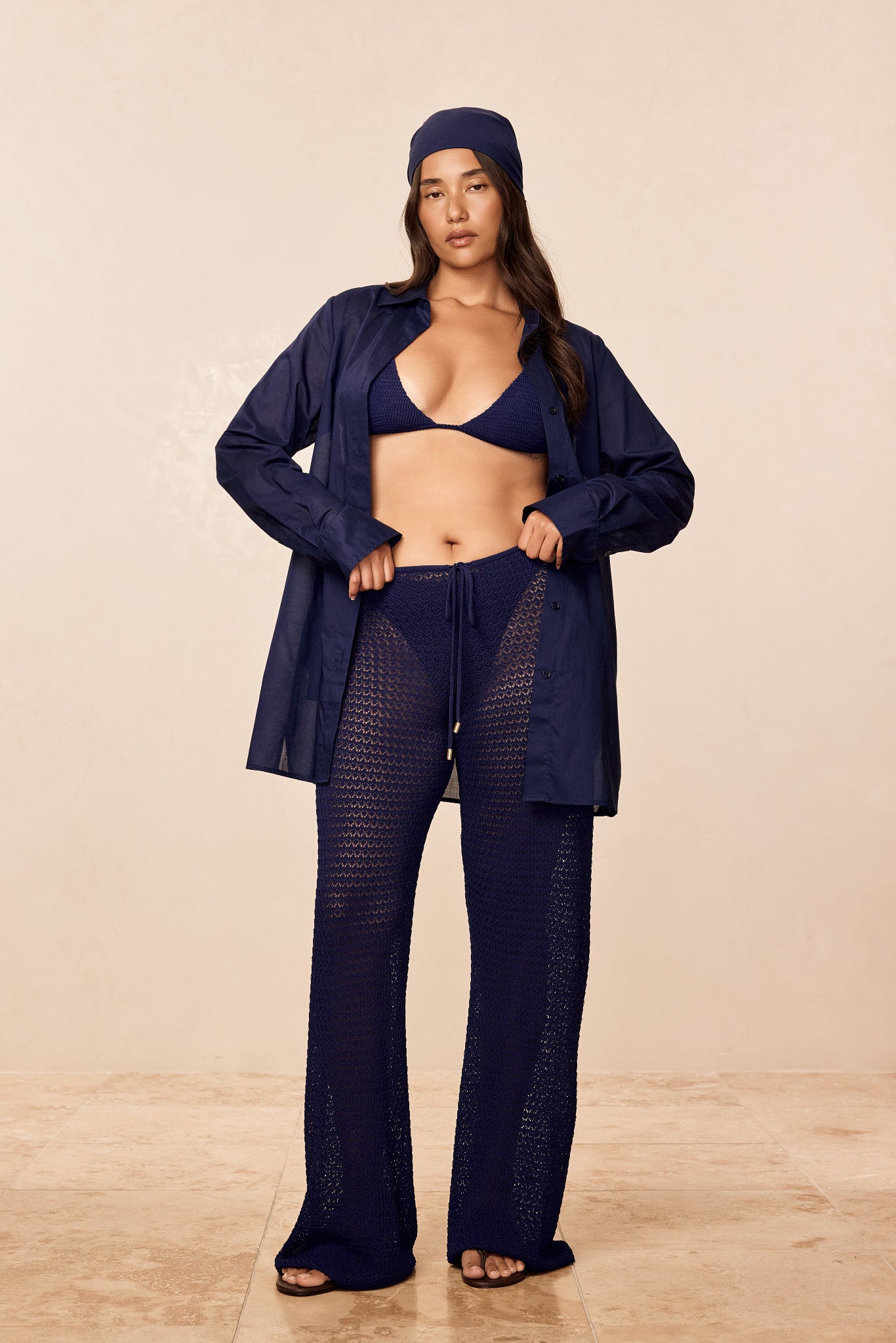 Belize Knit Pant - Midnight Lace Crochet