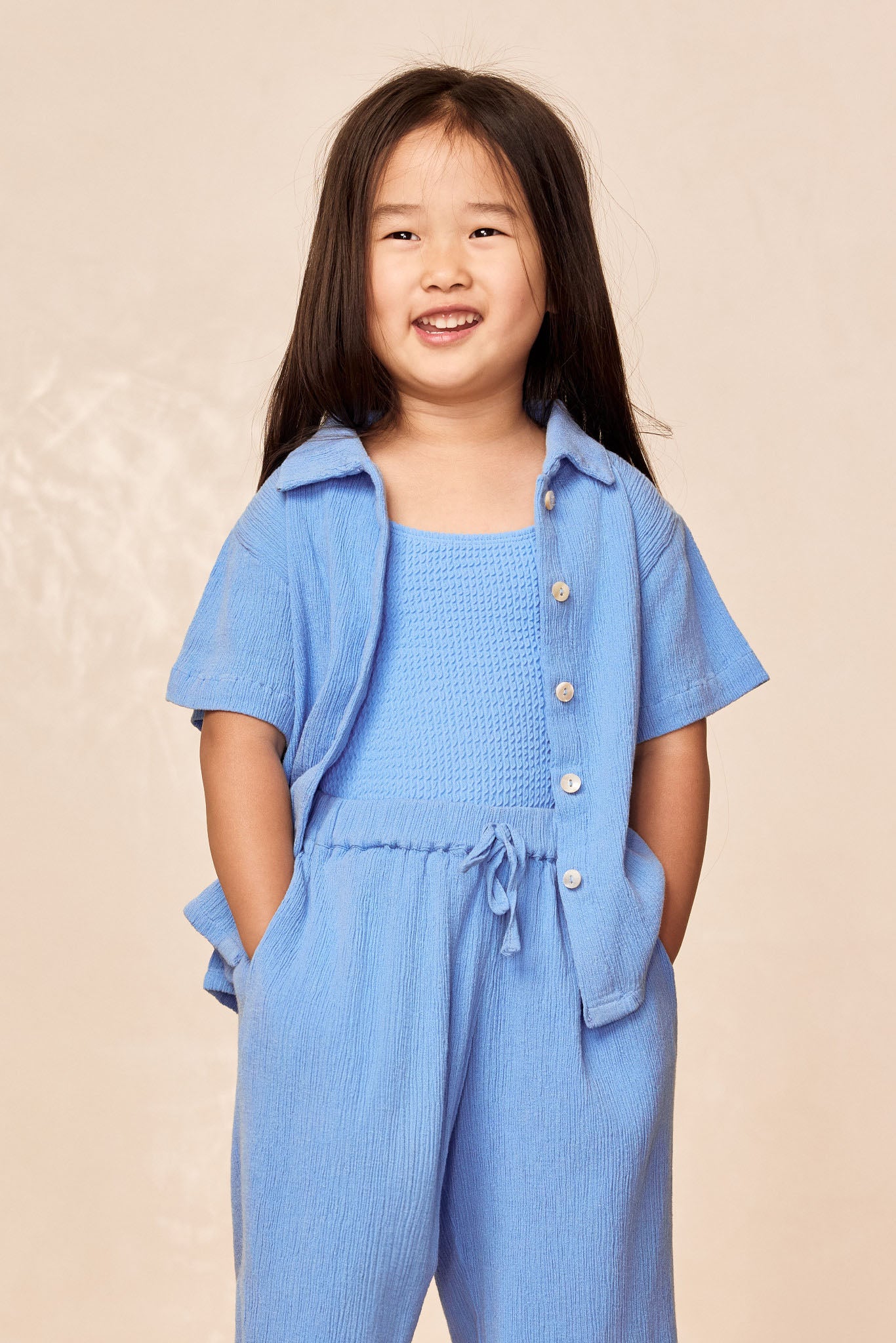 Pacific Beach Shirt Kids - Azure Crinkle