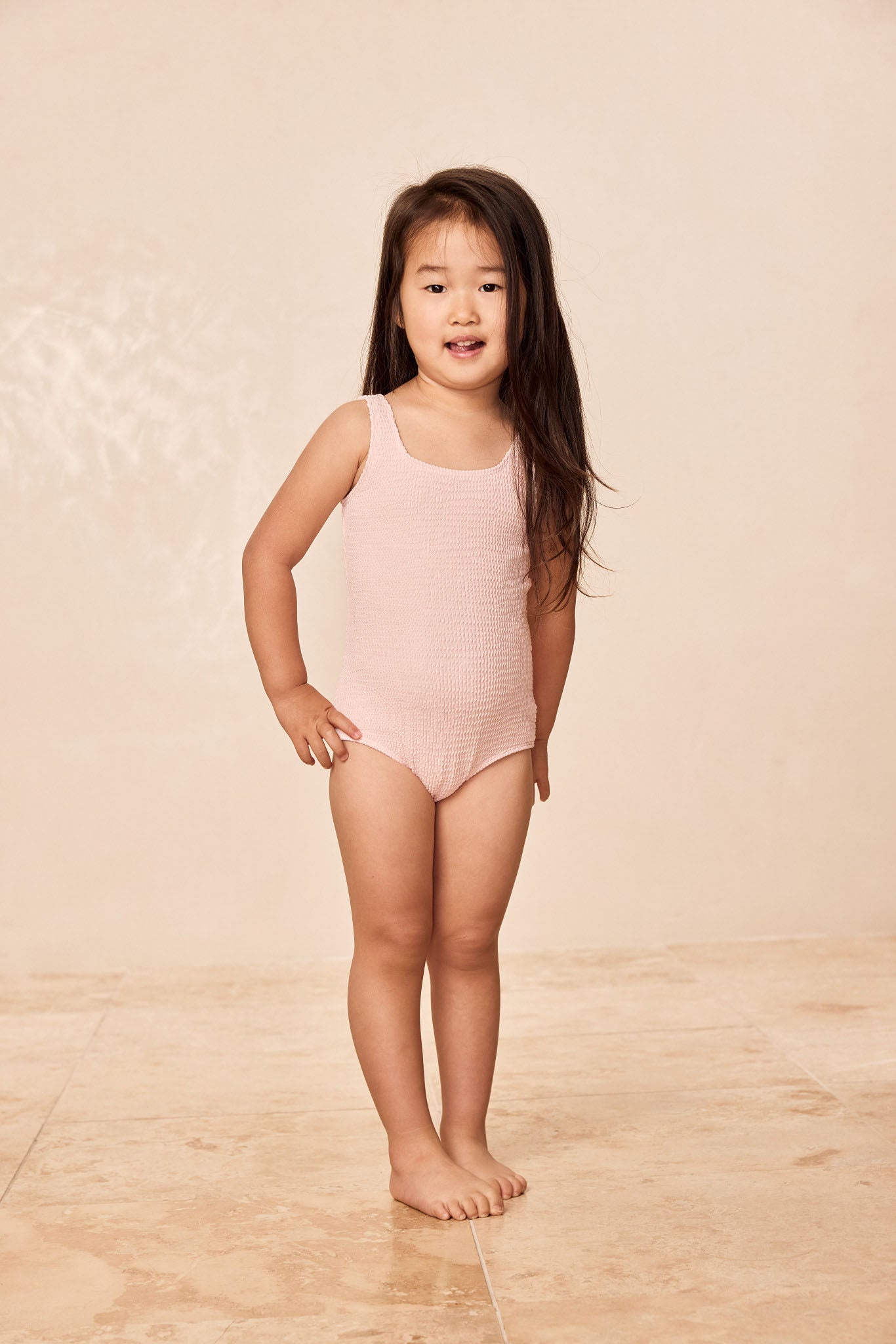 Sardinia One Piece Kids - Powder Pink Crinkle