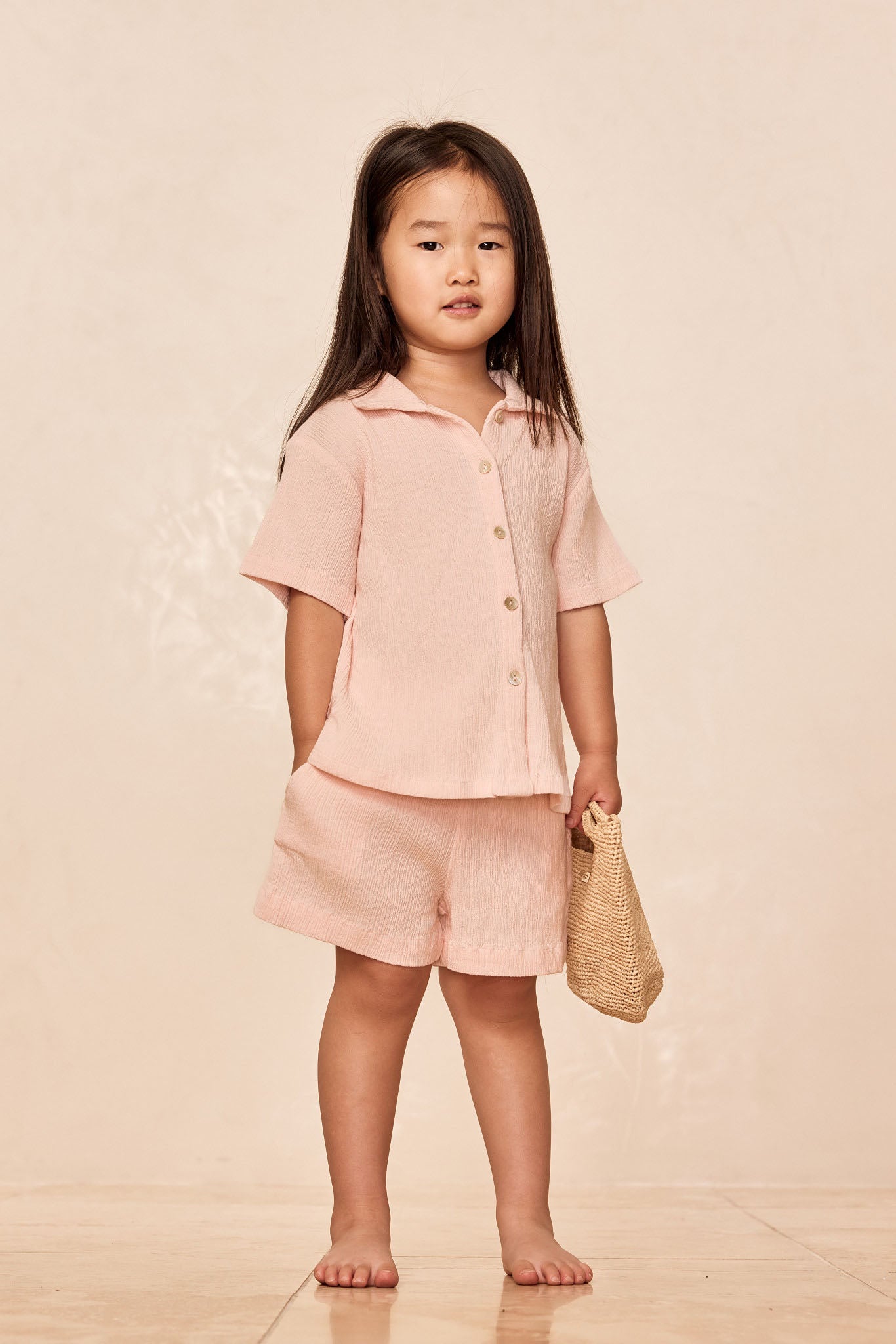 Tuscany Short Kids - Powder Pink Crinkle