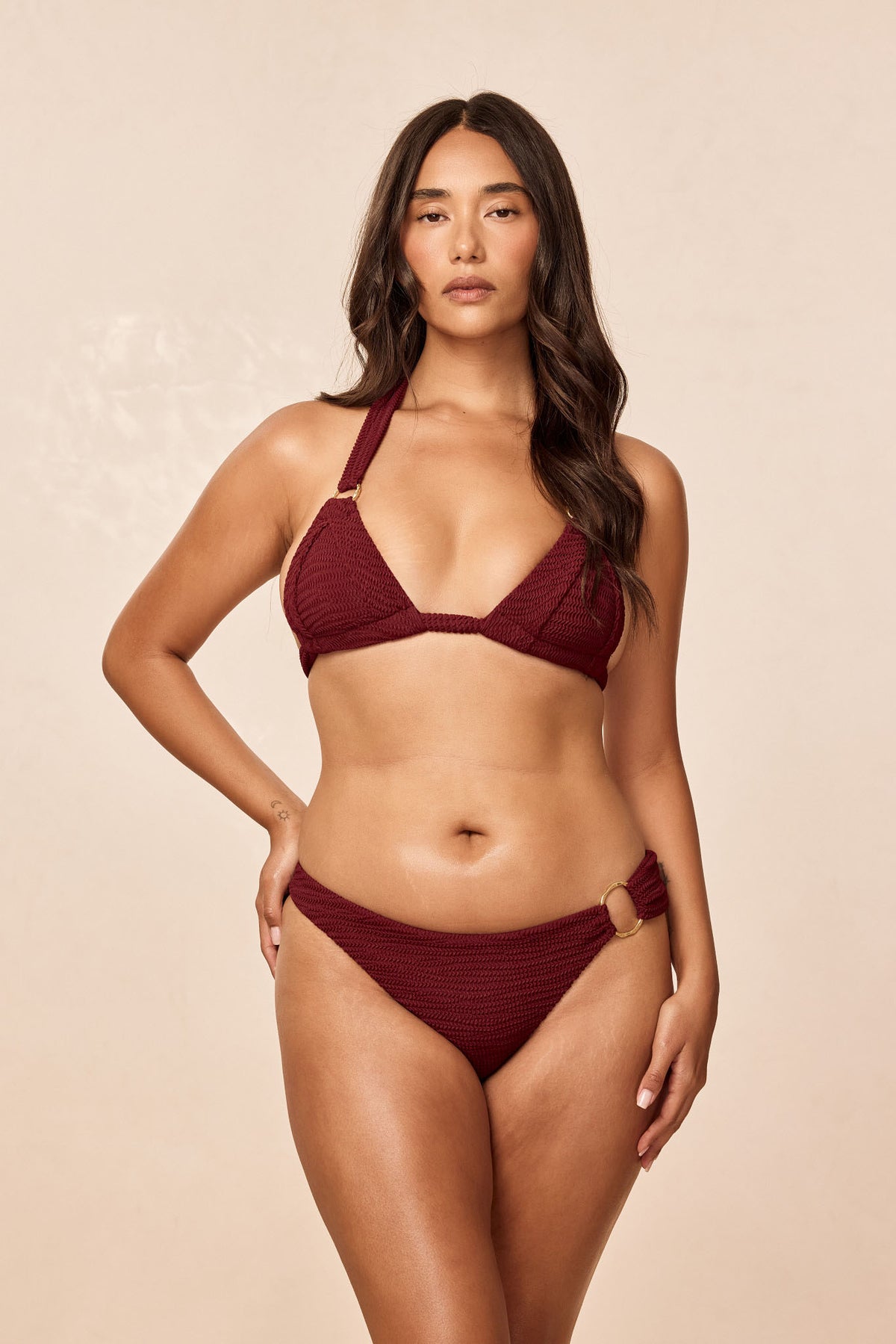 Bari Top - Deep Burgundy Crinkle