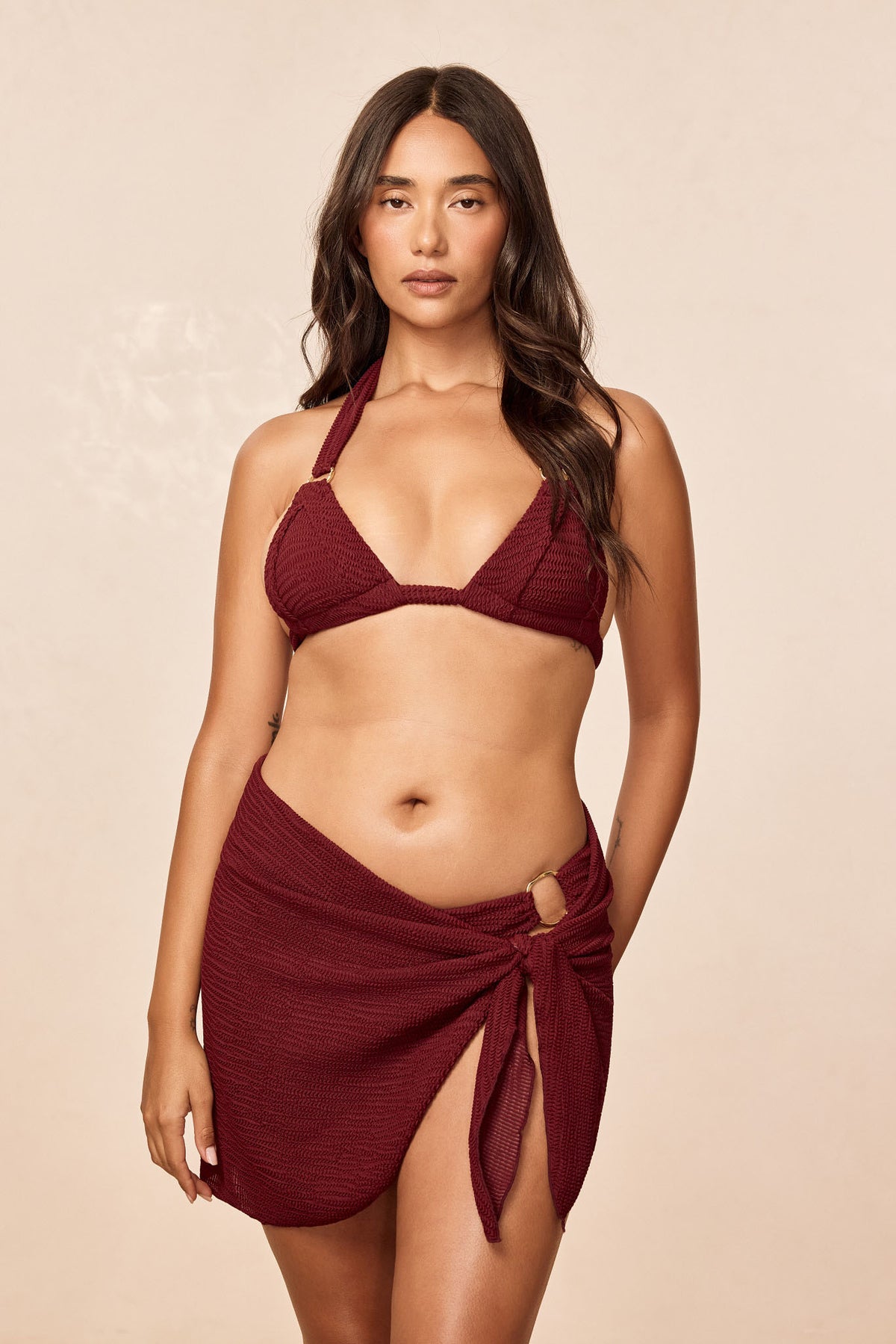 St. Barth'S Skirt - Deep Burgundy Crinkle