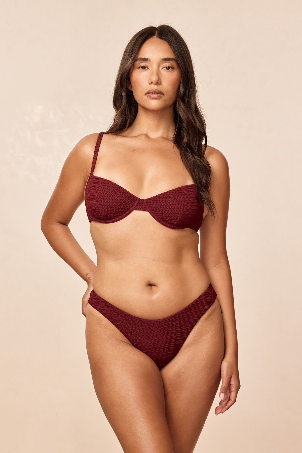 Byron Bottom - Deep Burgundy Crinkle