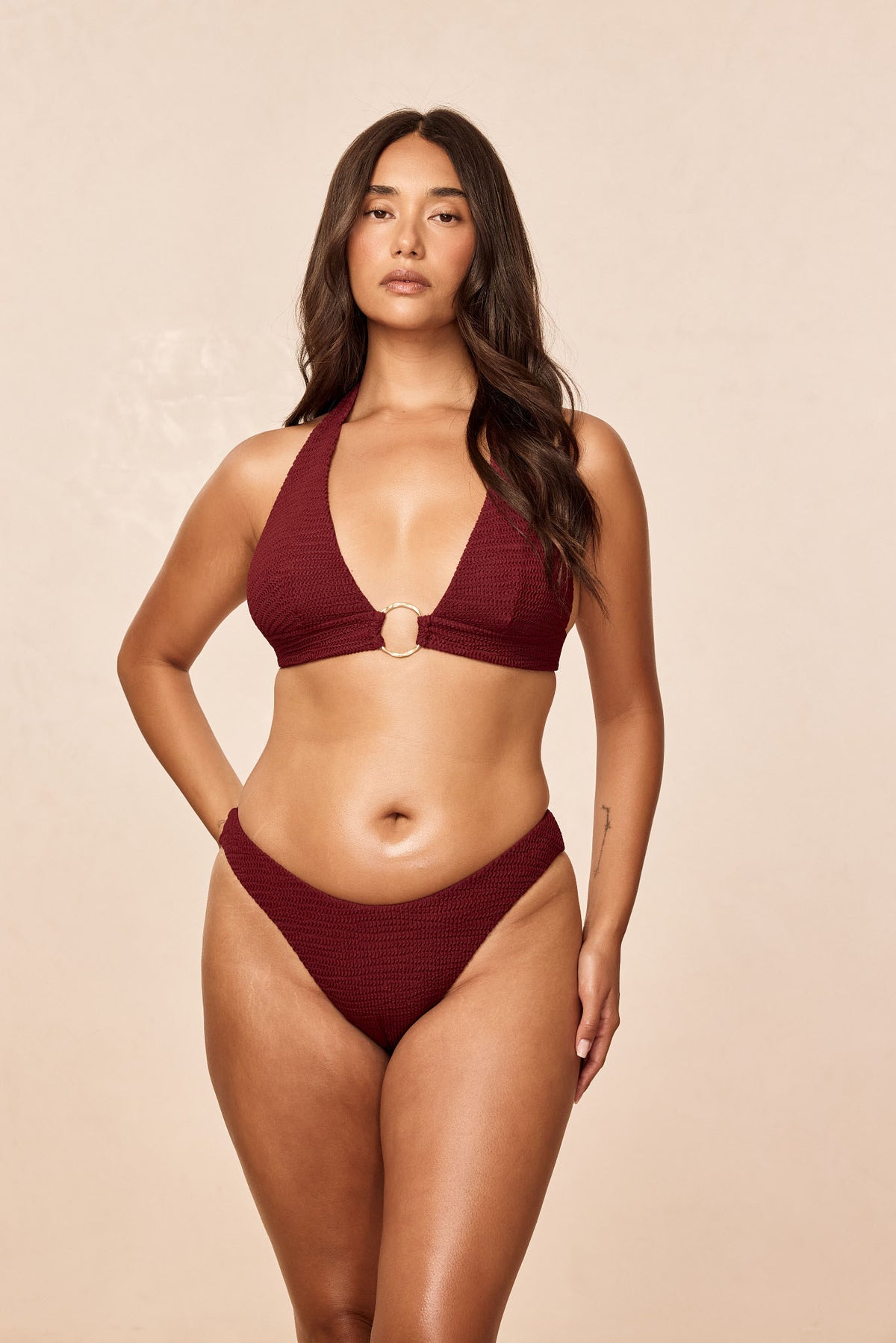 Ibiza Top - Deep Burgundy Crinkle