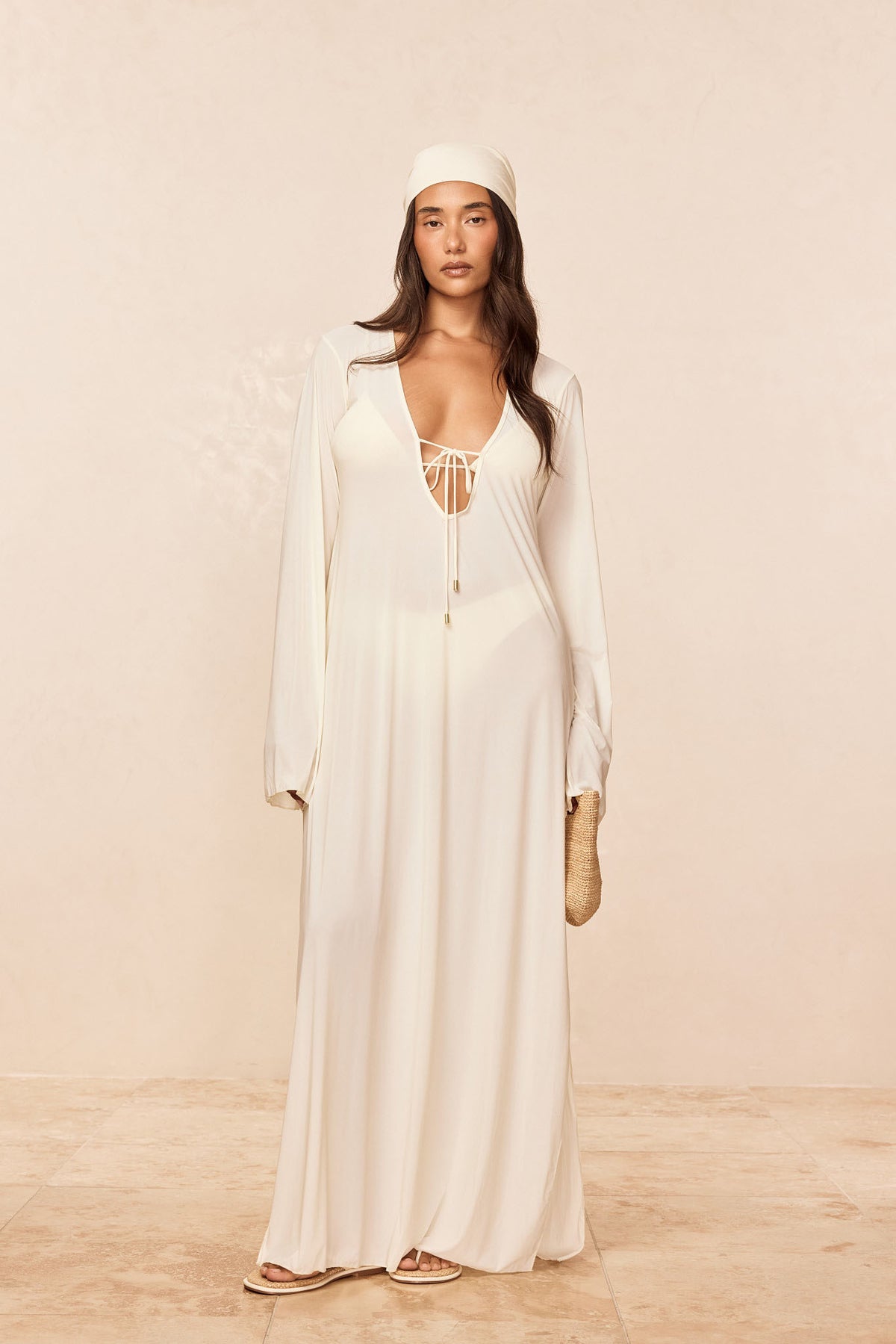 Marabella Kaftan - Ivory Tissue