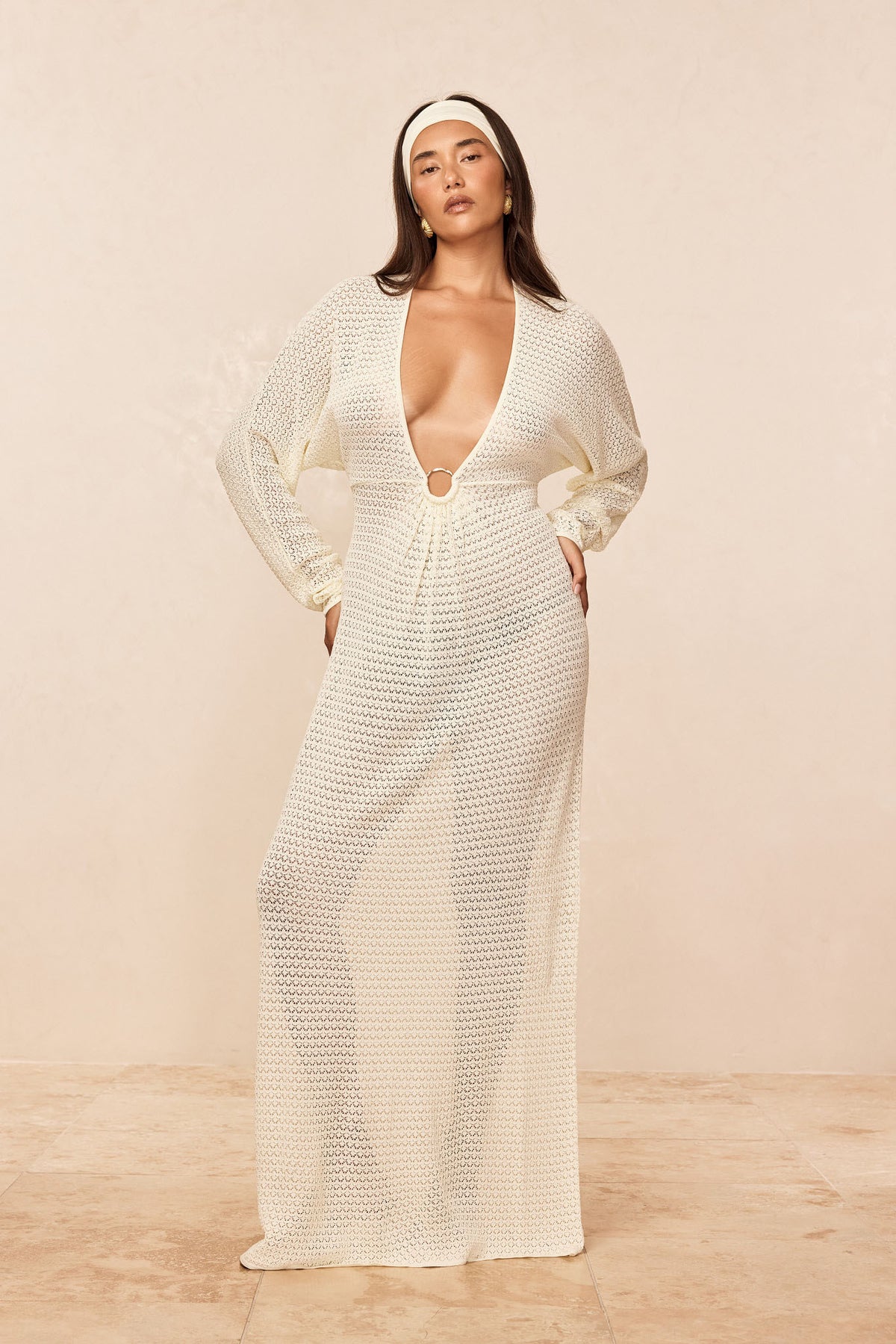 Santorini Kaftan - Ivory Lace Crochet