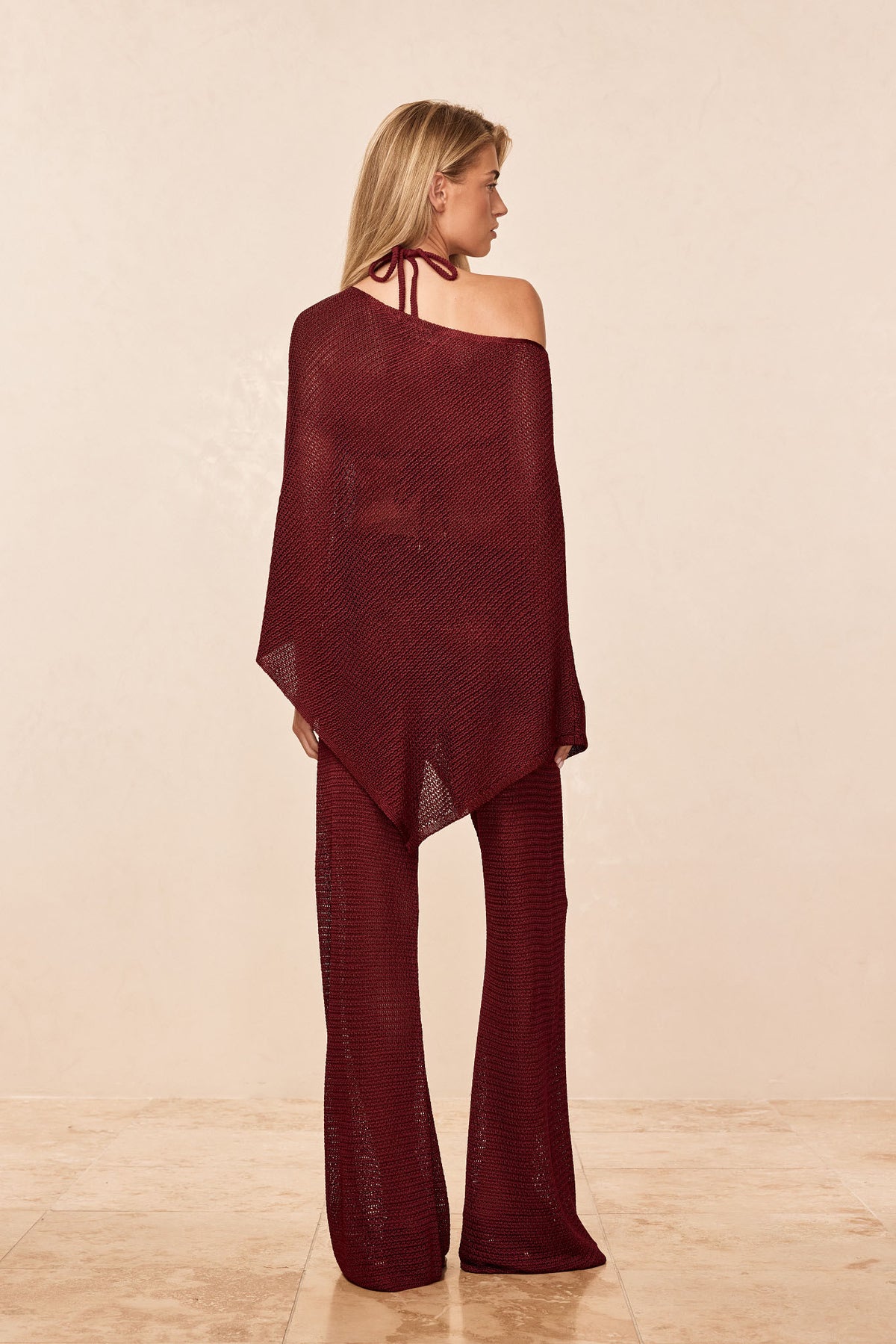 Low Rise Belize Pant - Deep Burgundy Treble Knit