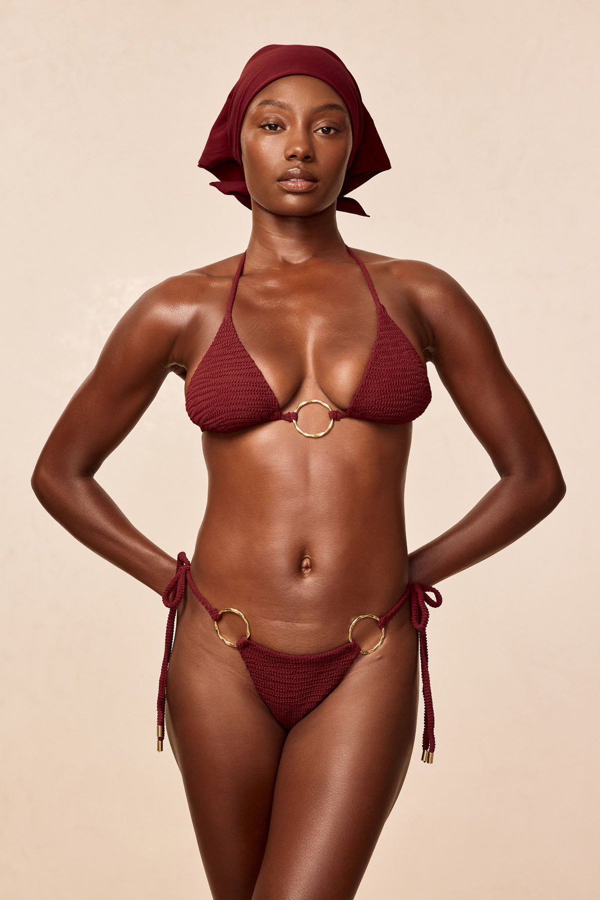Cannes Top - Deep Burgundy Crinkle