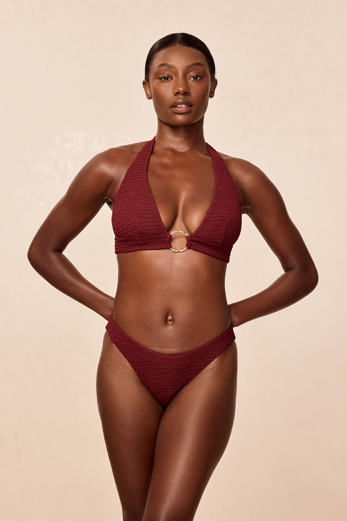 Ibiza Top - Deep Burgundy Crinkle