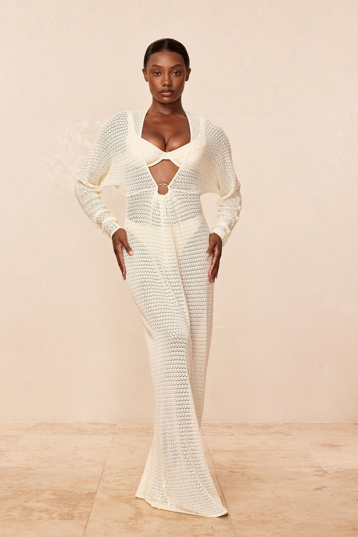 Santorini Kaftan - Ivory Lace Crochet