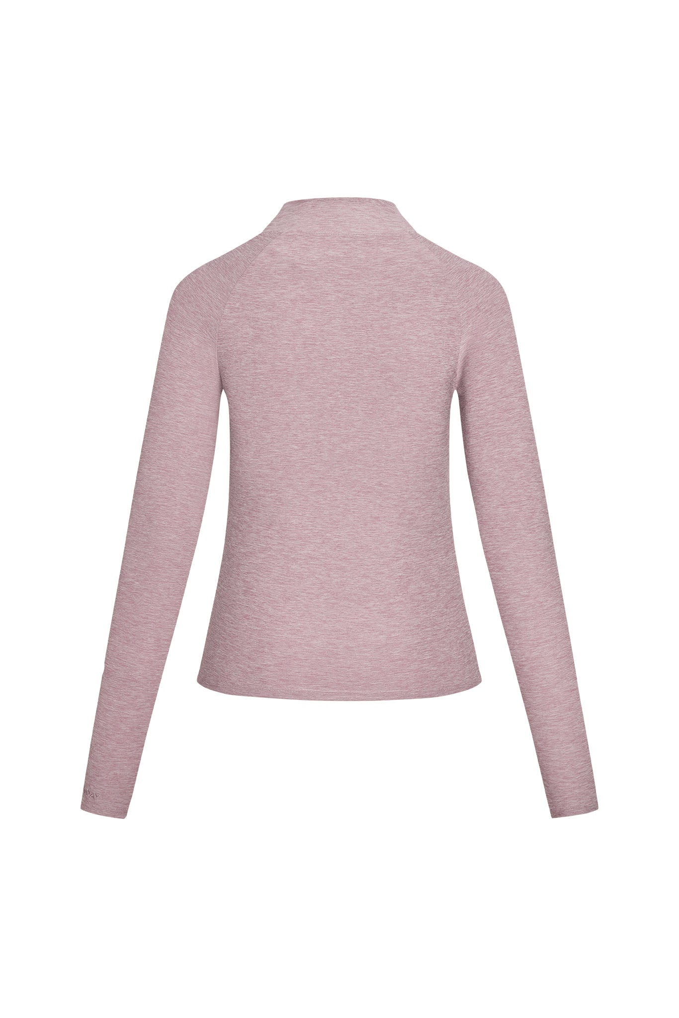 Heather-rose women's long-sleeve top, back view