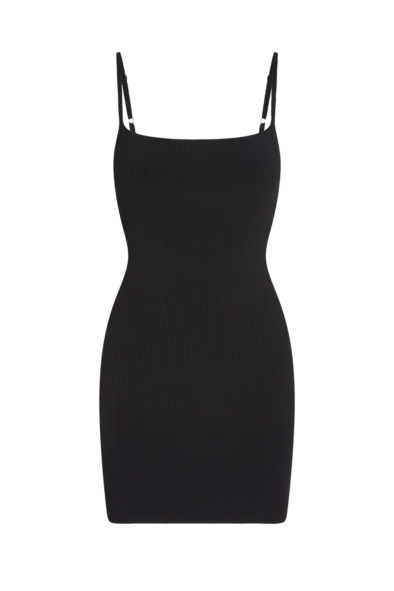 Provence Mini Dress - Black Knit Rib Black Knit Rib / S Provence Mini Dress - Black Knit Rib Black Knit Rib / S