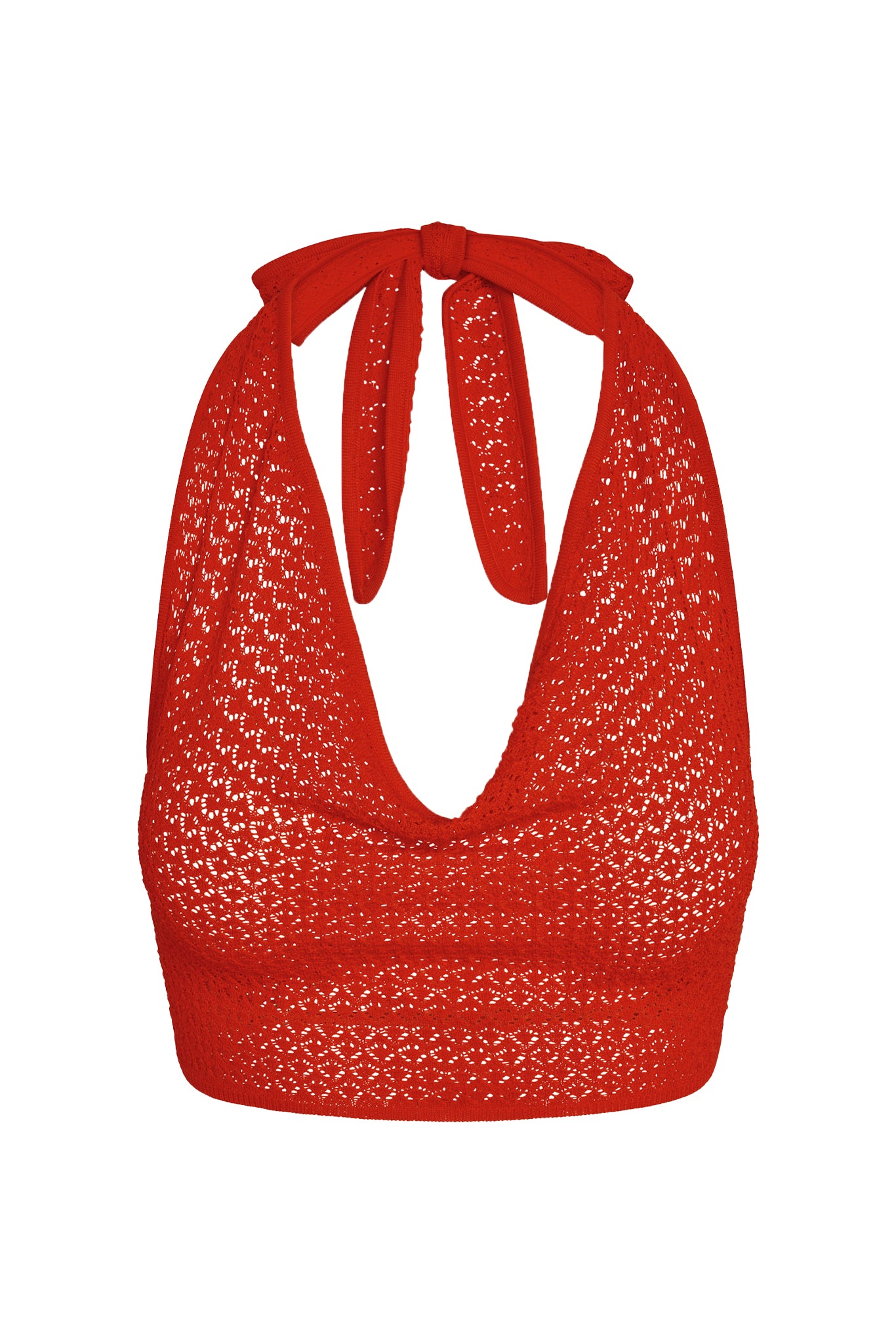Bula Cowl Neck Top - Chili Pepper Lace Crochet