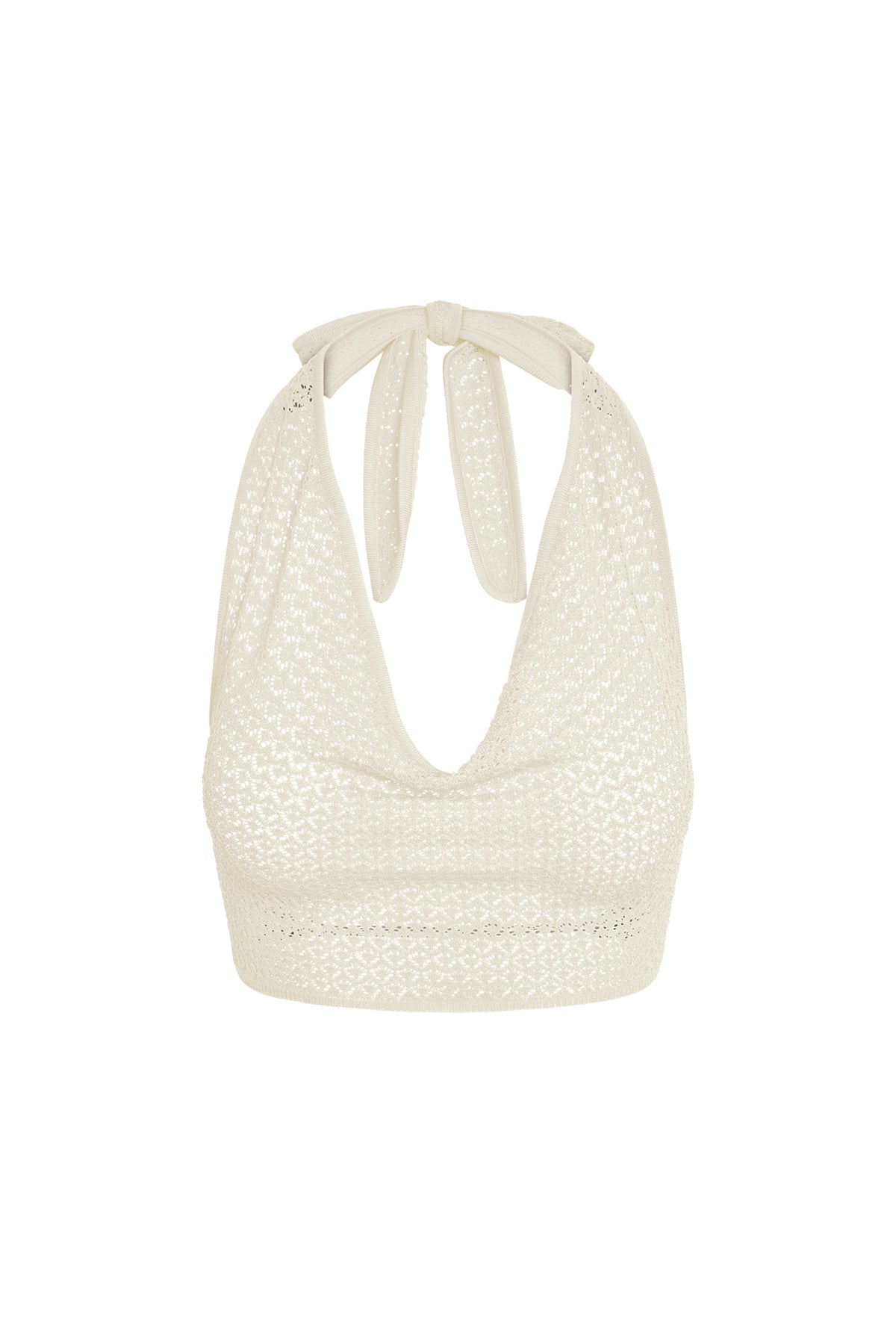 Bula Cowl Neck Top - Ivory Lace Crochet
