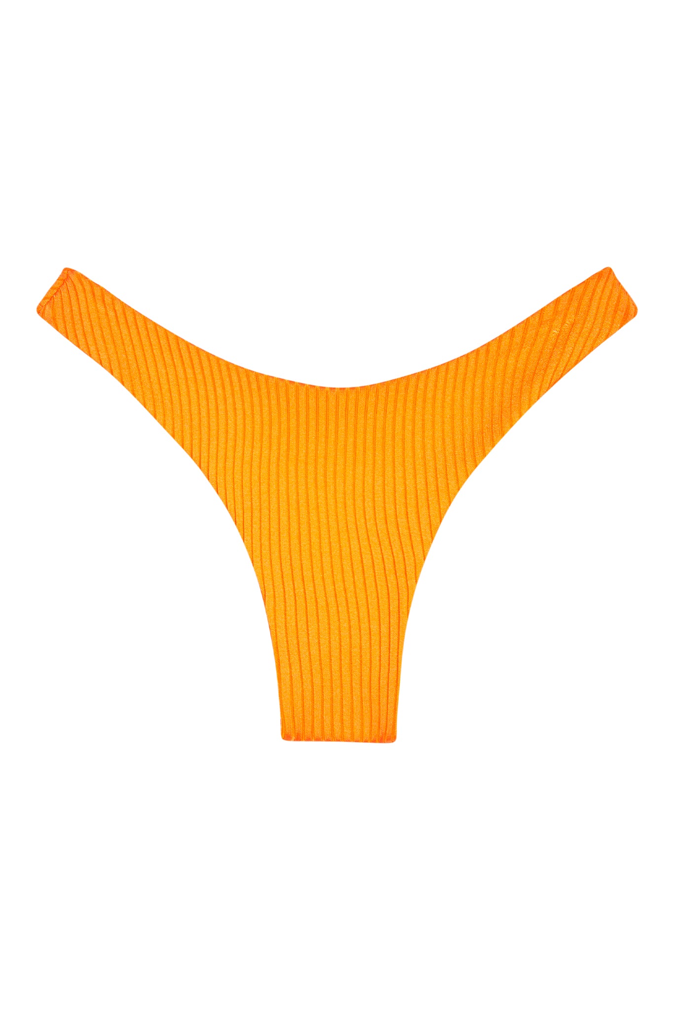 Ponder The Ocean Scalloped Ribbed Orange Swimsuit Top FINAL SALE