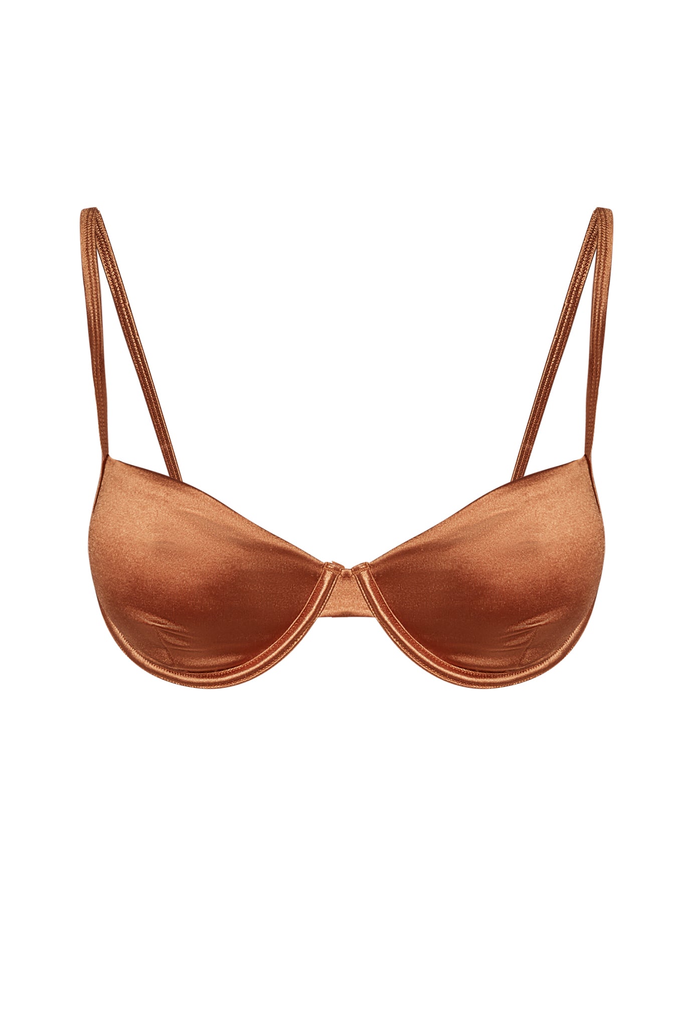 Capri Top - Bronze Shiny Jersey – Monday Swimwear
