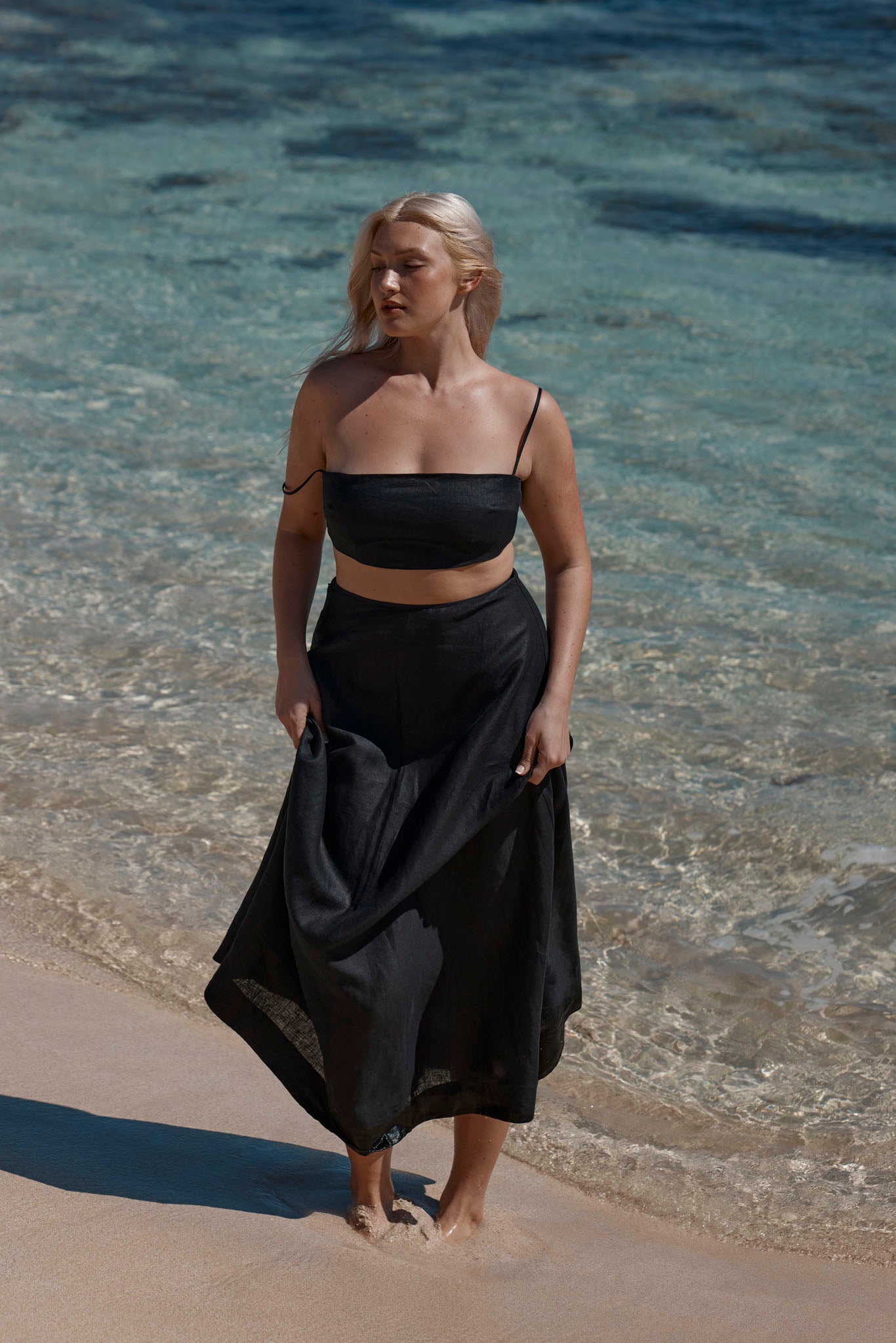 San Diego Skirt - Black Linen