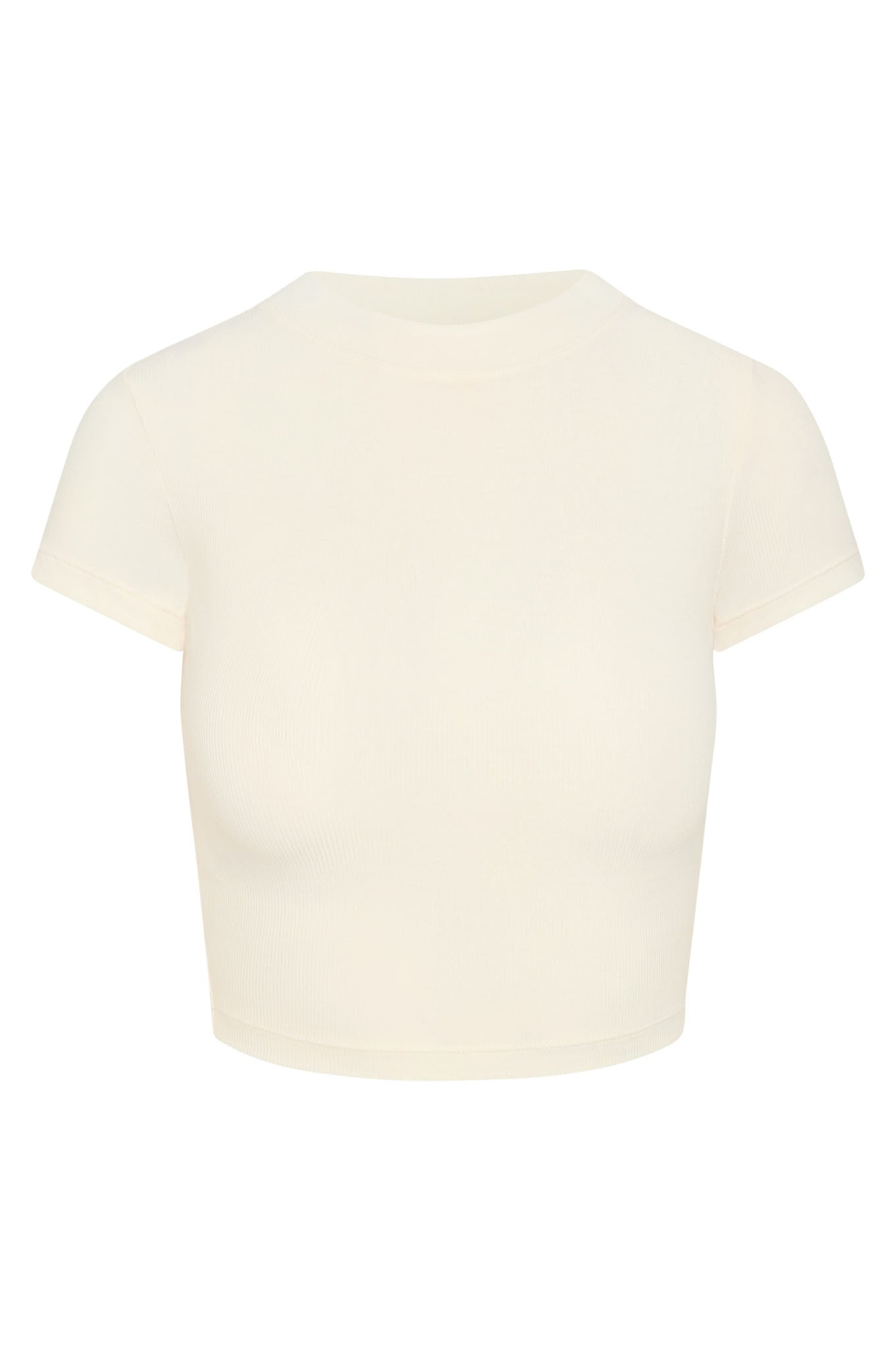 Ojai Tee Crop - Ivory Lightweight Rib