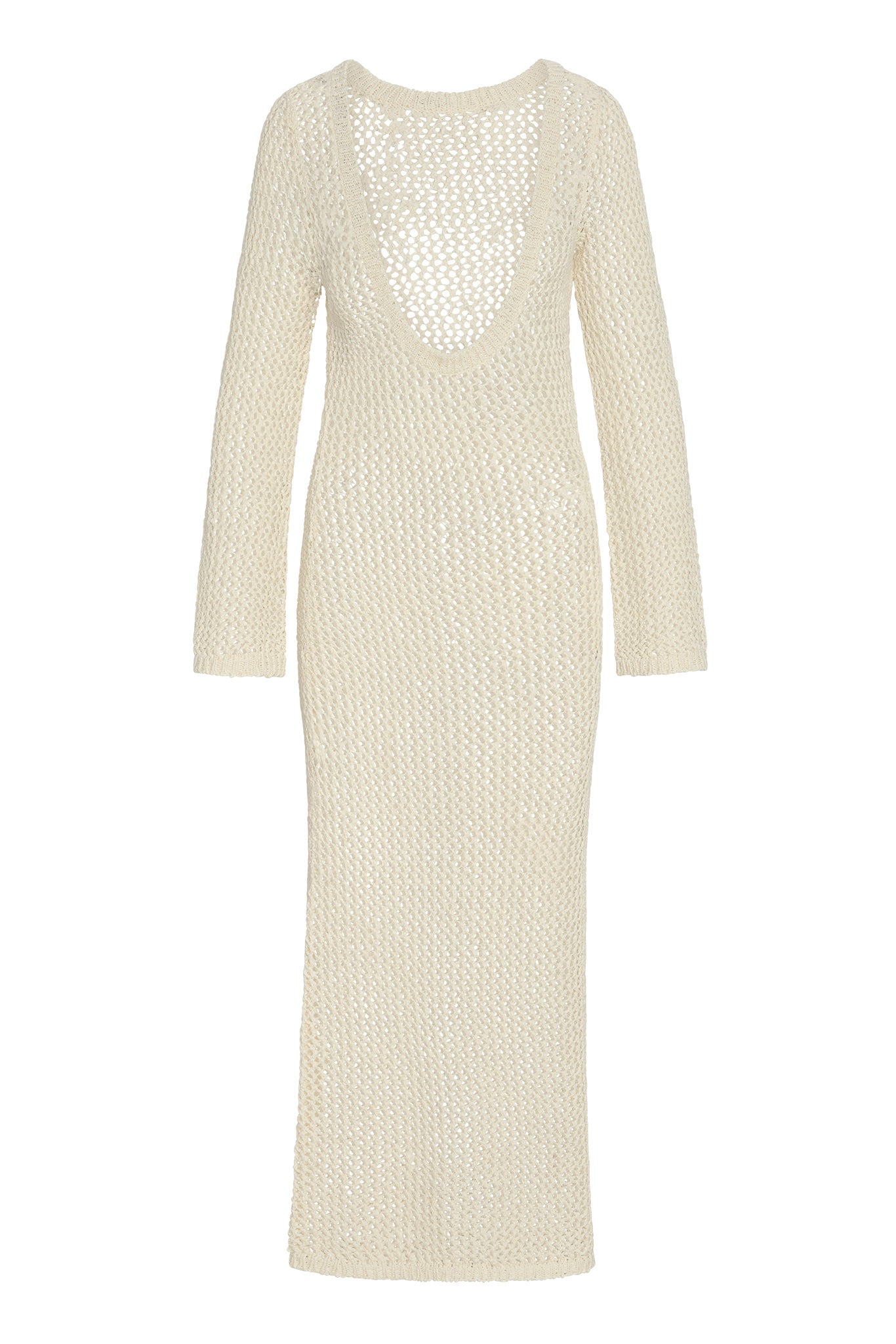 white knitted dress long sleeve Cozumel Dress