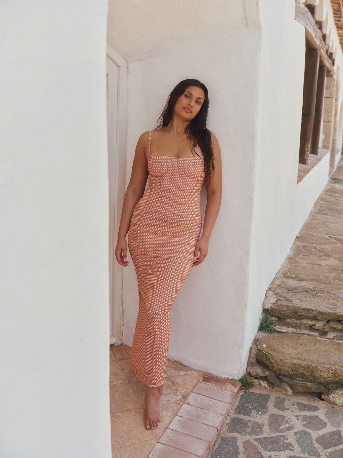 Provence Dress - Micro Geo Mesh